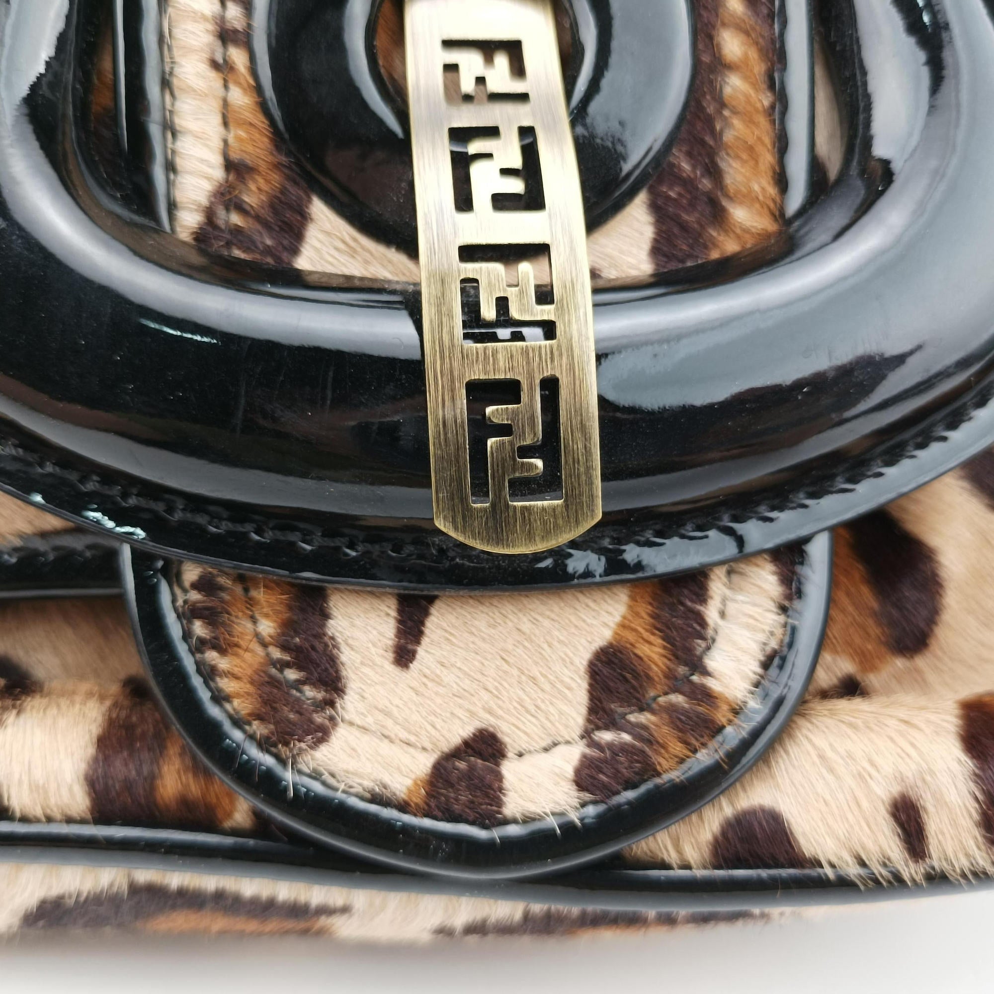 Pre-owned Fendi B Bag Brown pony hair 8BN165 shoulderbag | stylenewstar