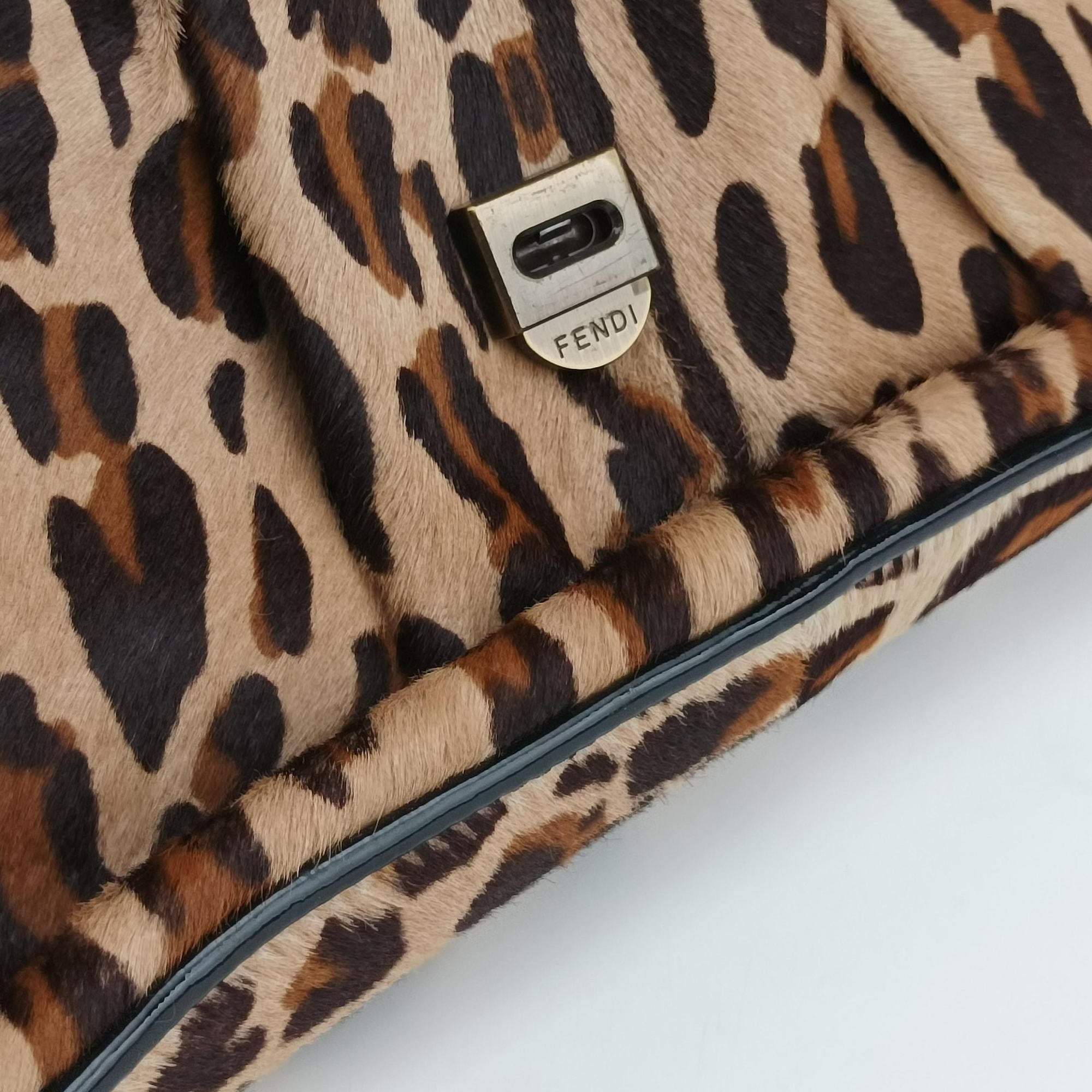 Pre-owned Fendi B Bag Brown pony hair 8BN165 shoulderbag | stylenewstar