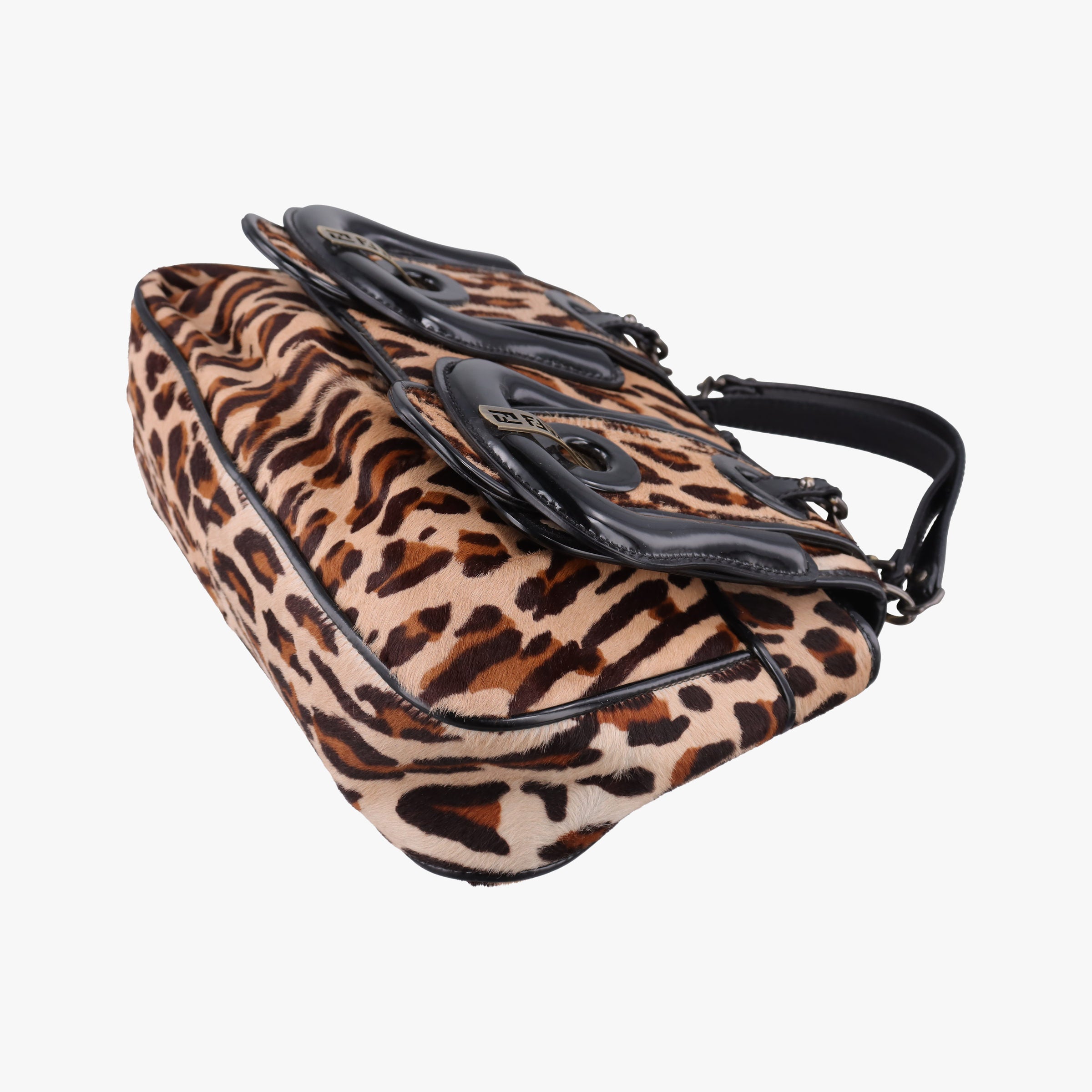 Pre-owned Fendi B Bag Brown pony hair 8BN165 shoulderbag | stylenewstar