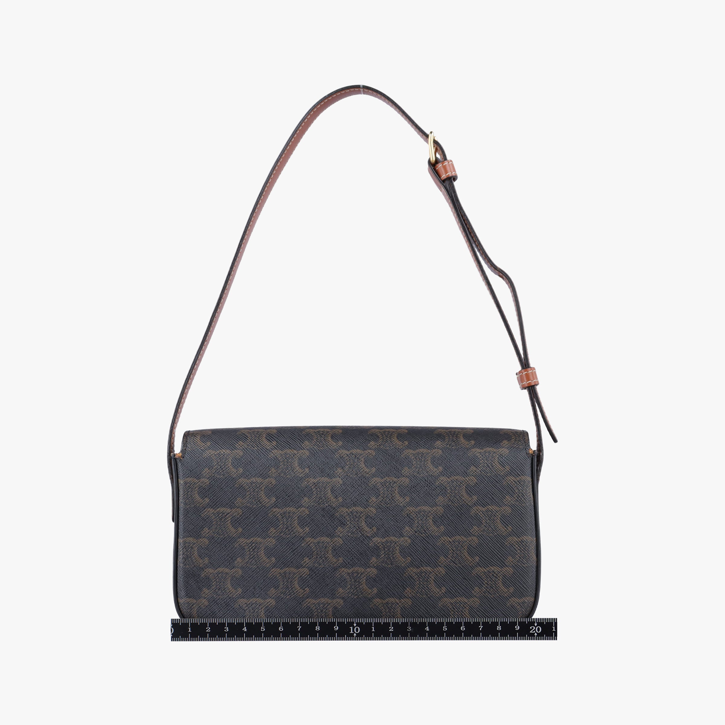 Pre-owned Celine TRIOMPHE Brown PVC coated canvas  shoulderbag | stylenewstar