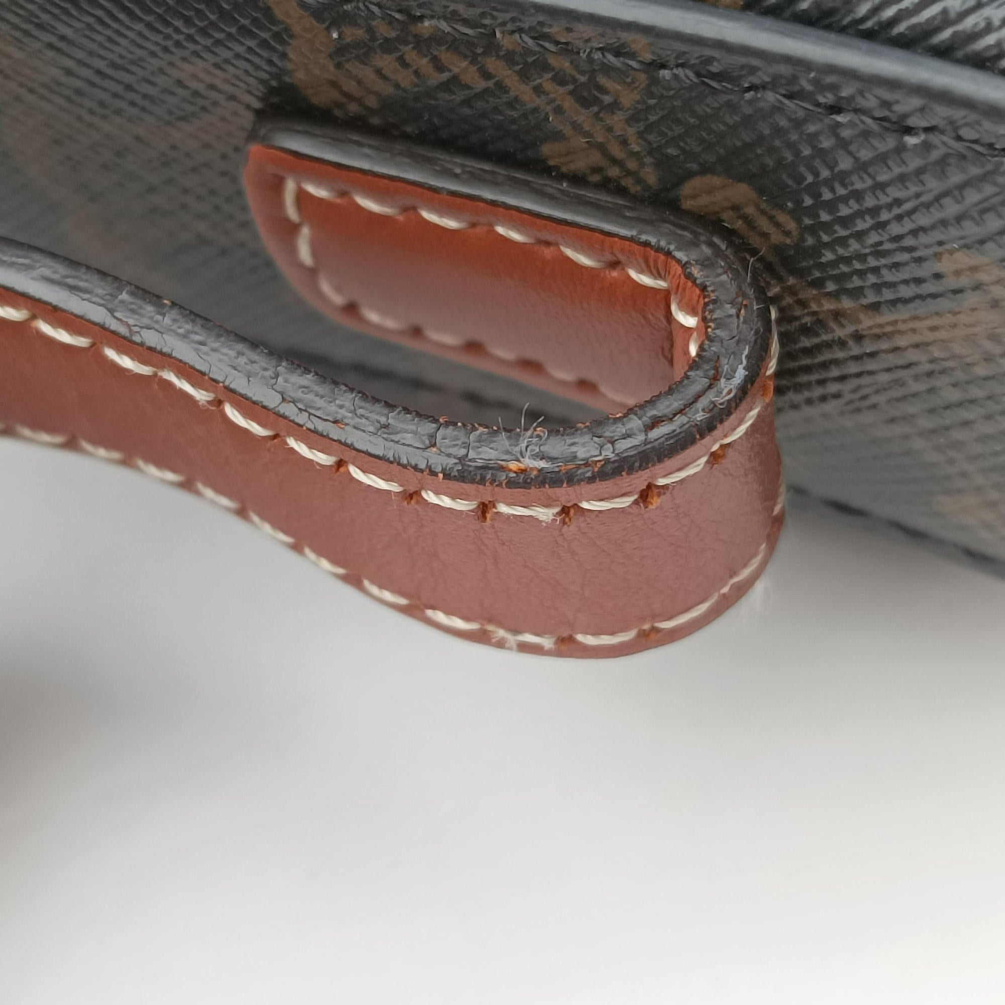 Pre-owned Celine TRIOMPHE Brown PVC coated canvas  shoulderbag | stylenewstar
