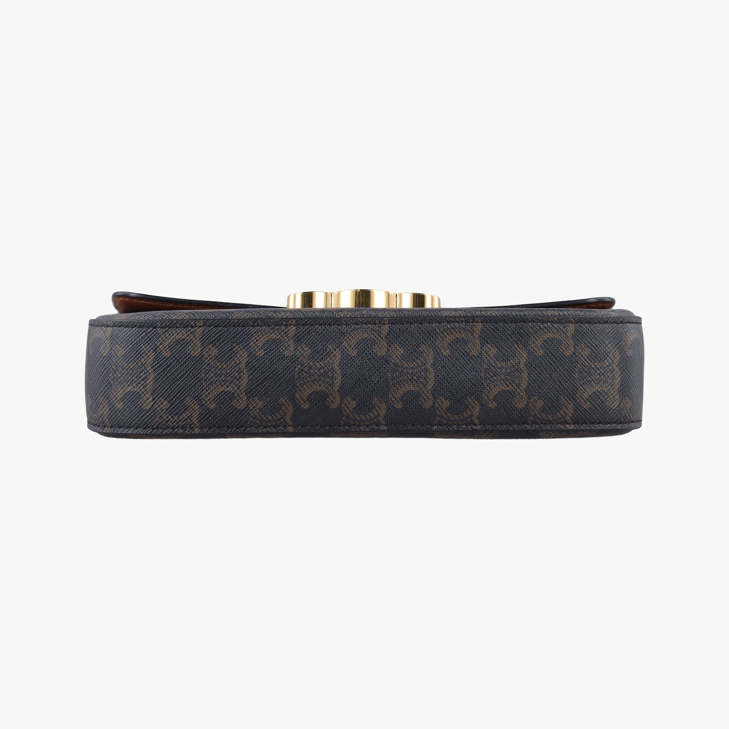 Pre-owned Celine TRIOMPHE Brown PVC coated canvas  shoulderbag | stylenewstar