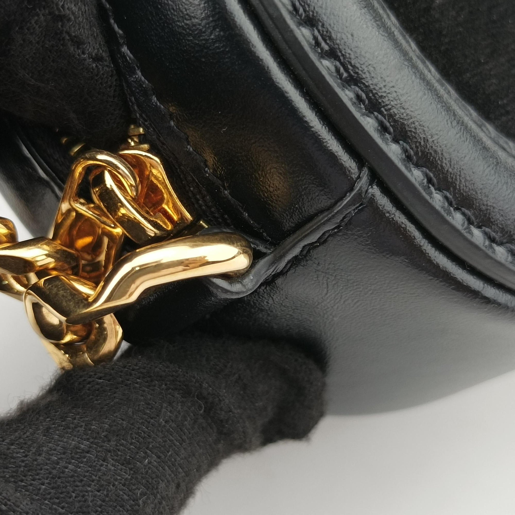 Pre-owned Celine Oval Purse Cuir Triomphe Black Leather x velour  shoulderbag | stylenewstar