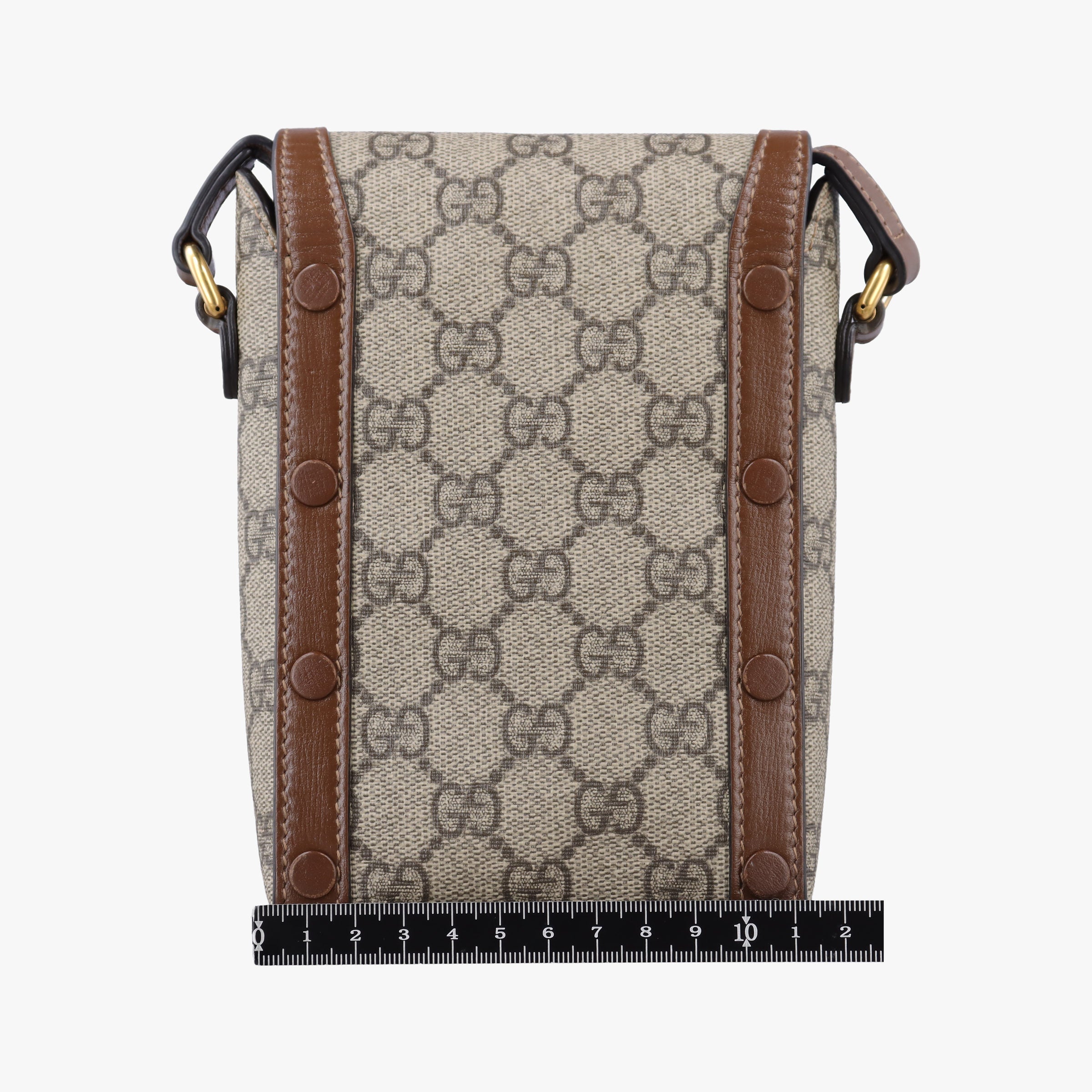 Pre-owned Gucci HORSEBIT 1955 beige×white PVC coated canvas×Leather 625615 shoulderbag | stylenewstar
