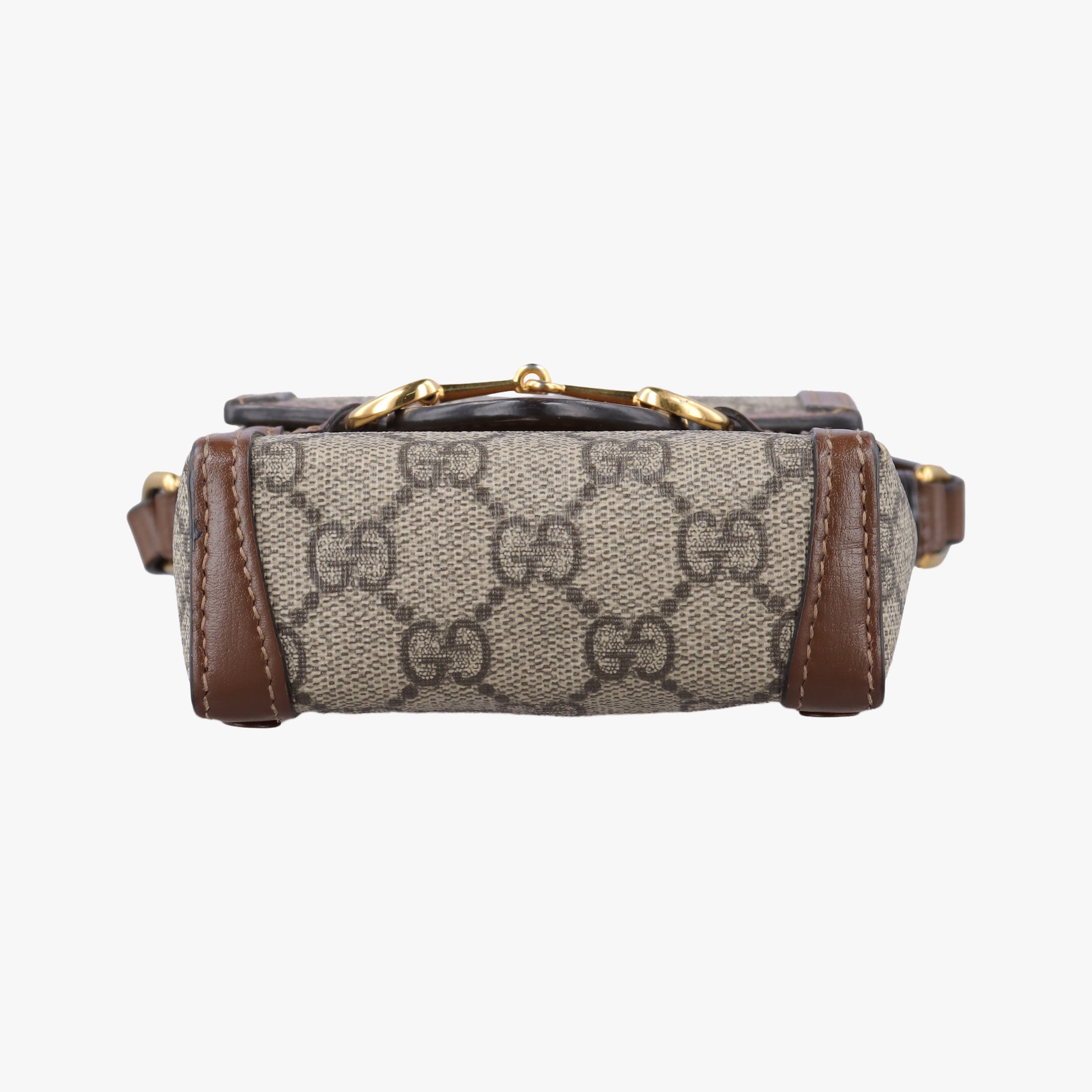 Pre-owned Gucci HORSEBIT 1955 beige×white PVC coated canvas×Leather 625615 shoulderbag | stylenewstar