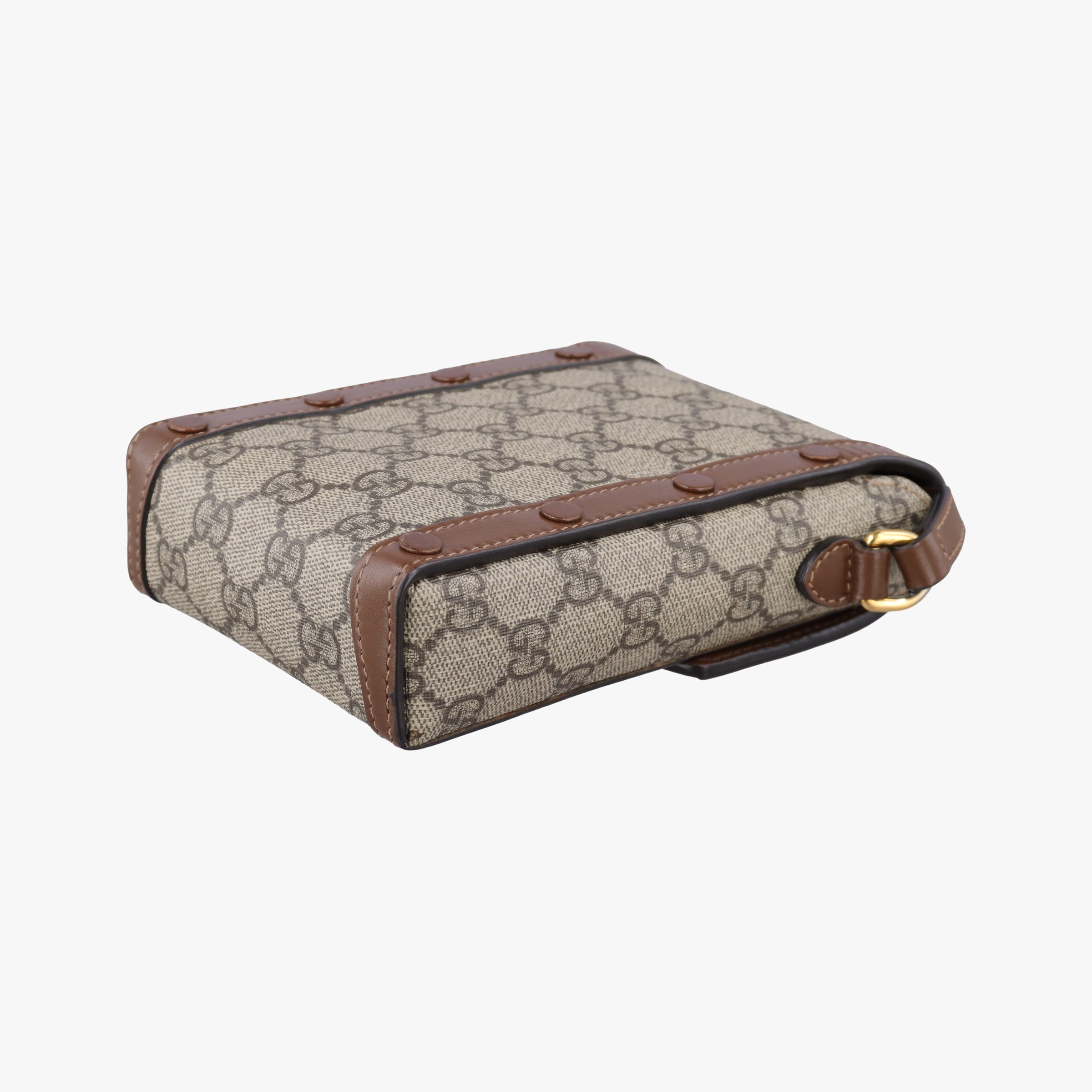 Pre-owned Gucci HORSEBIT 1955 beige×white PVC coated canvas×Leather 625615 shoulderbag | stylenewstar