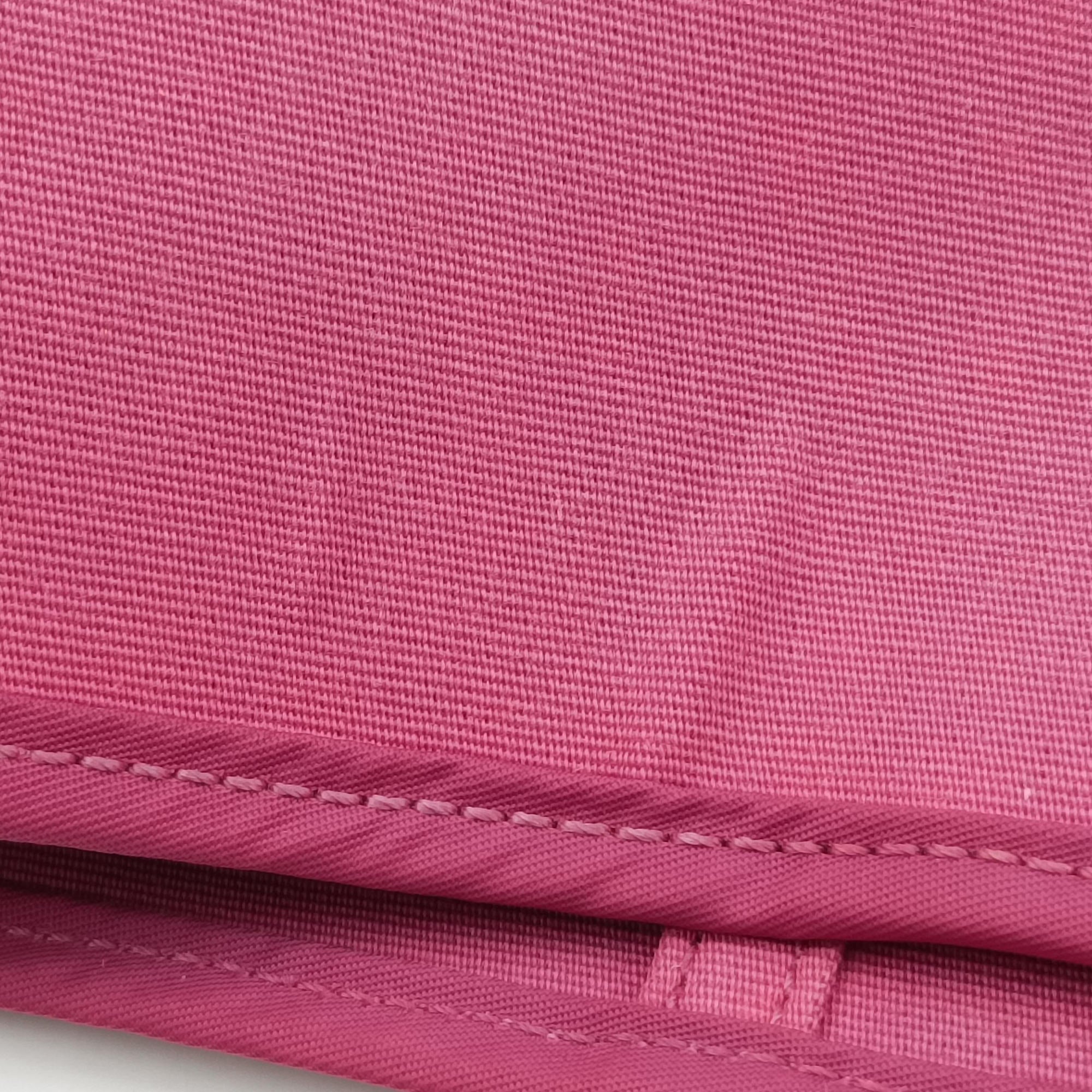 Pre-owned Hermes Cabag Elan Rose Toile Officier × Leather  shoulderbag | stylenewstar