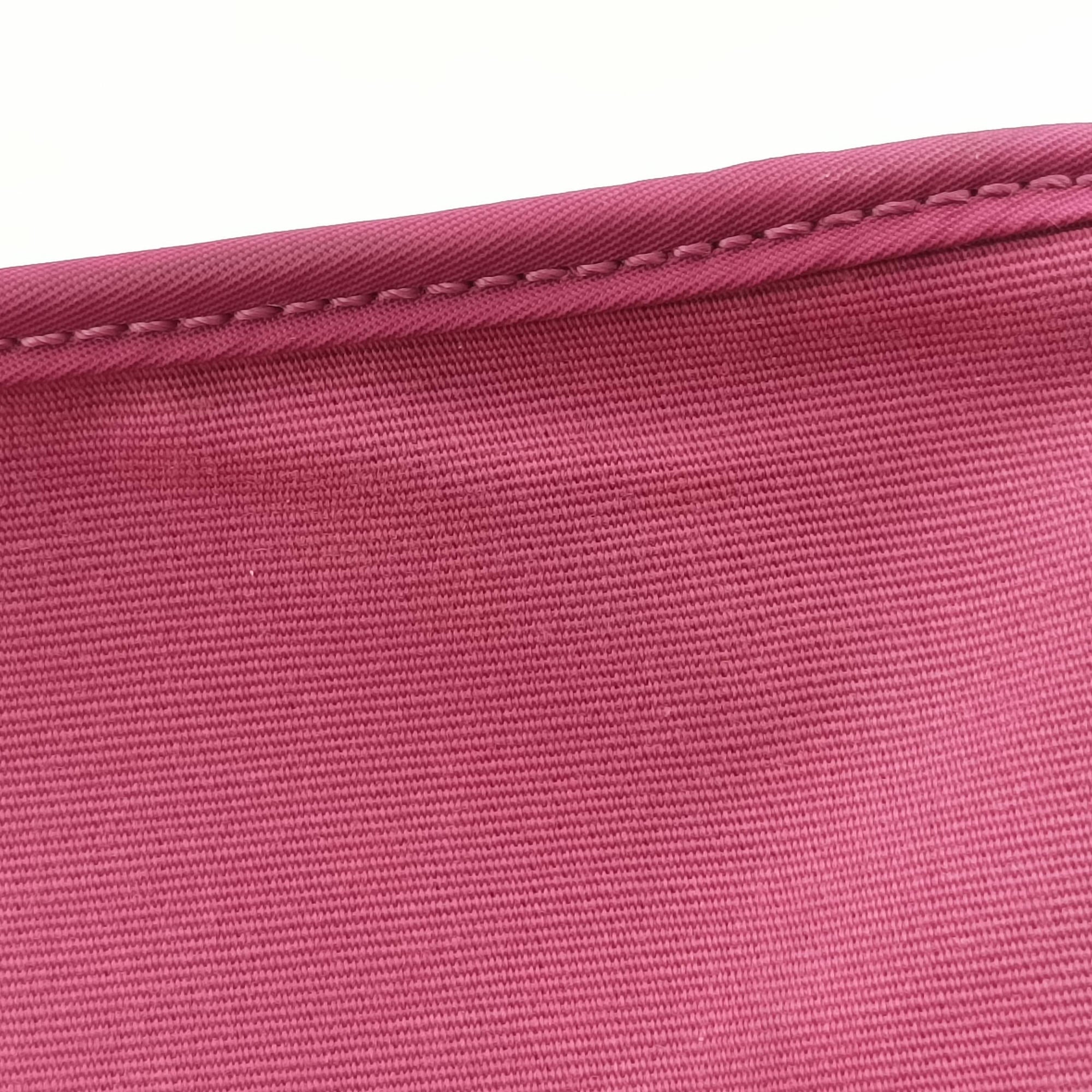 Pre-owned Hermes Cabag Elan Rose Toile Officier × Leather  shoulderbag | stylenewstar
