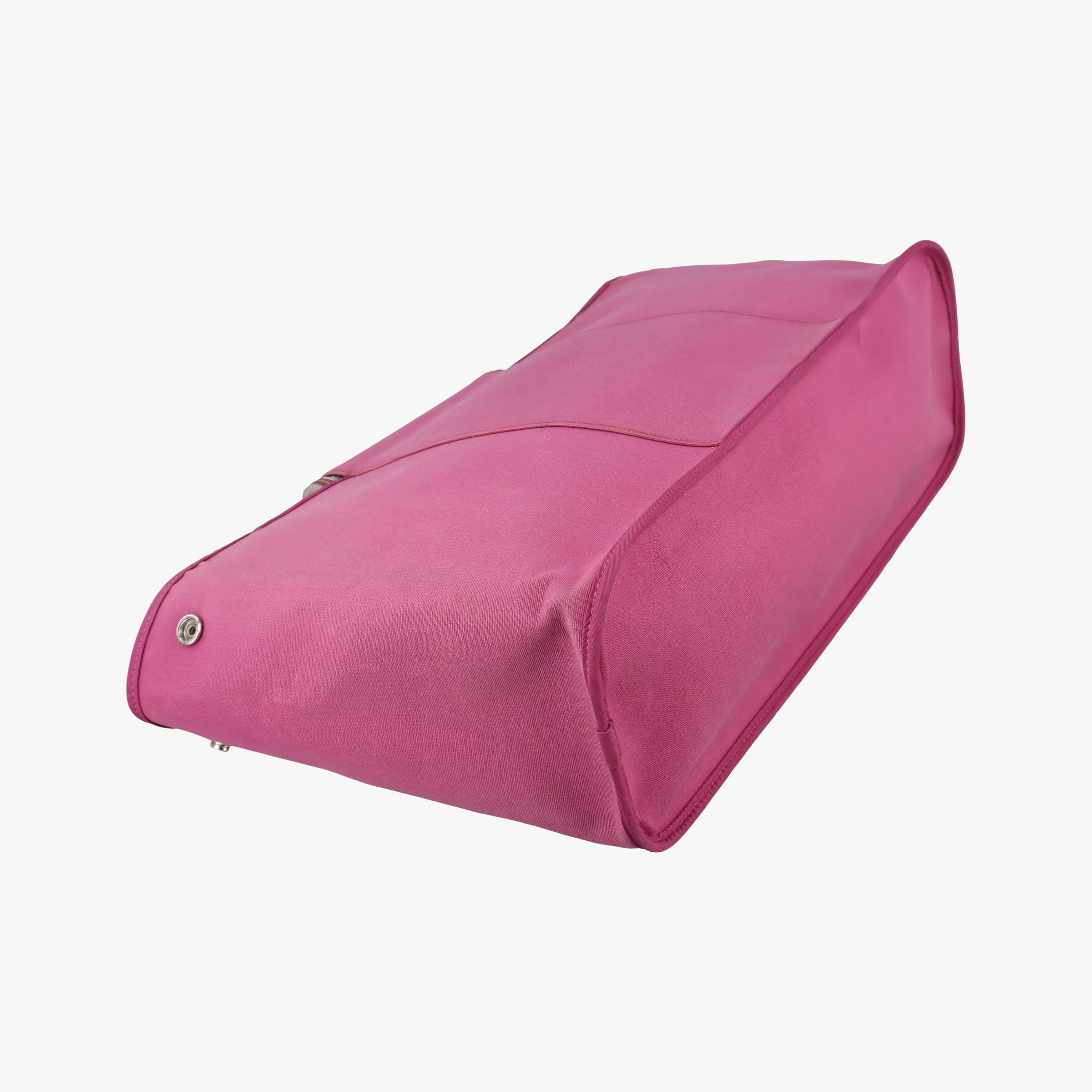 Pre-owned Hermes Cabag Elan Rose Toile Officier × Leather  shoulderbag | stylenewstar