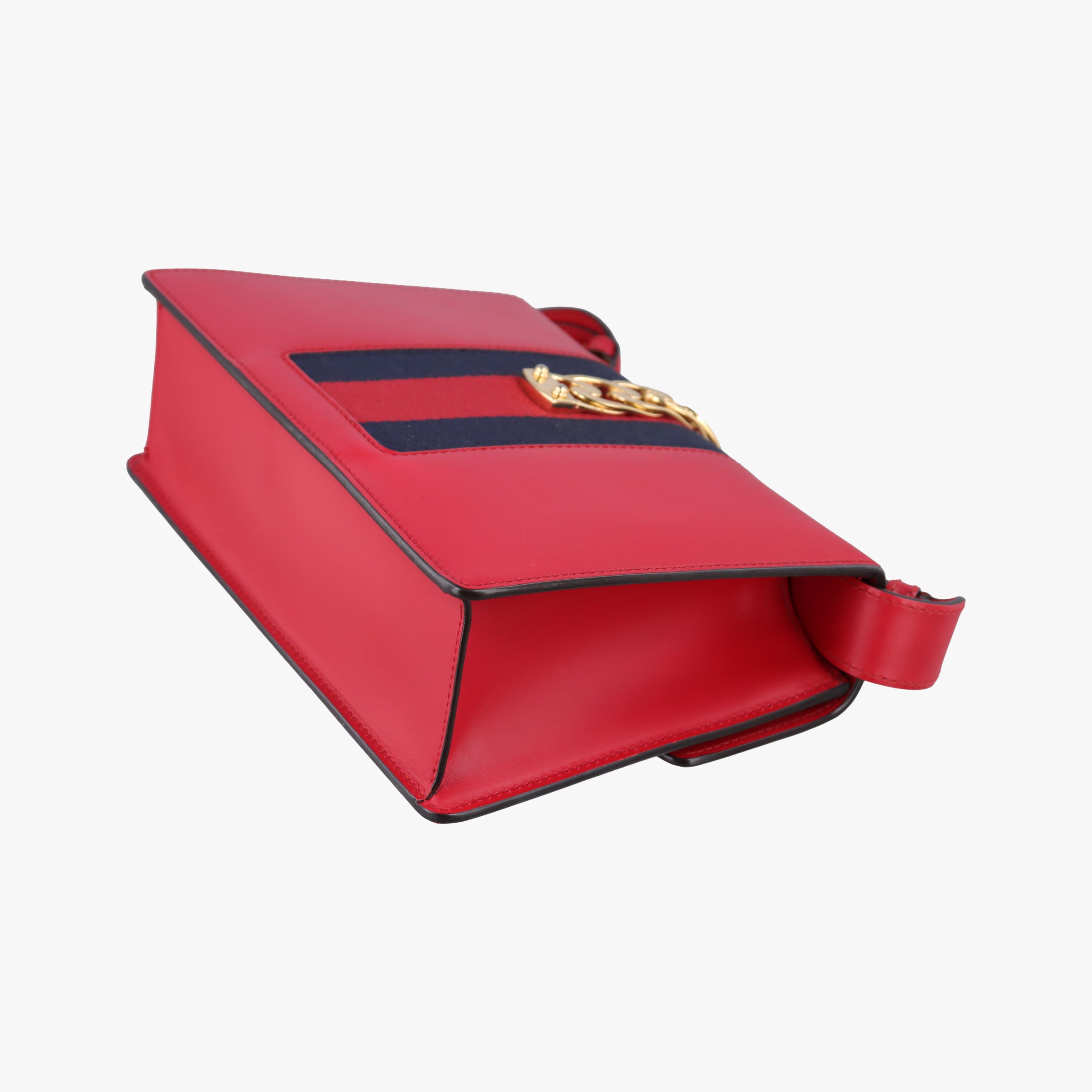Pre-owned Gucci Sylvie Red×navy Leather 421882 shoulderbag | stylenewstar