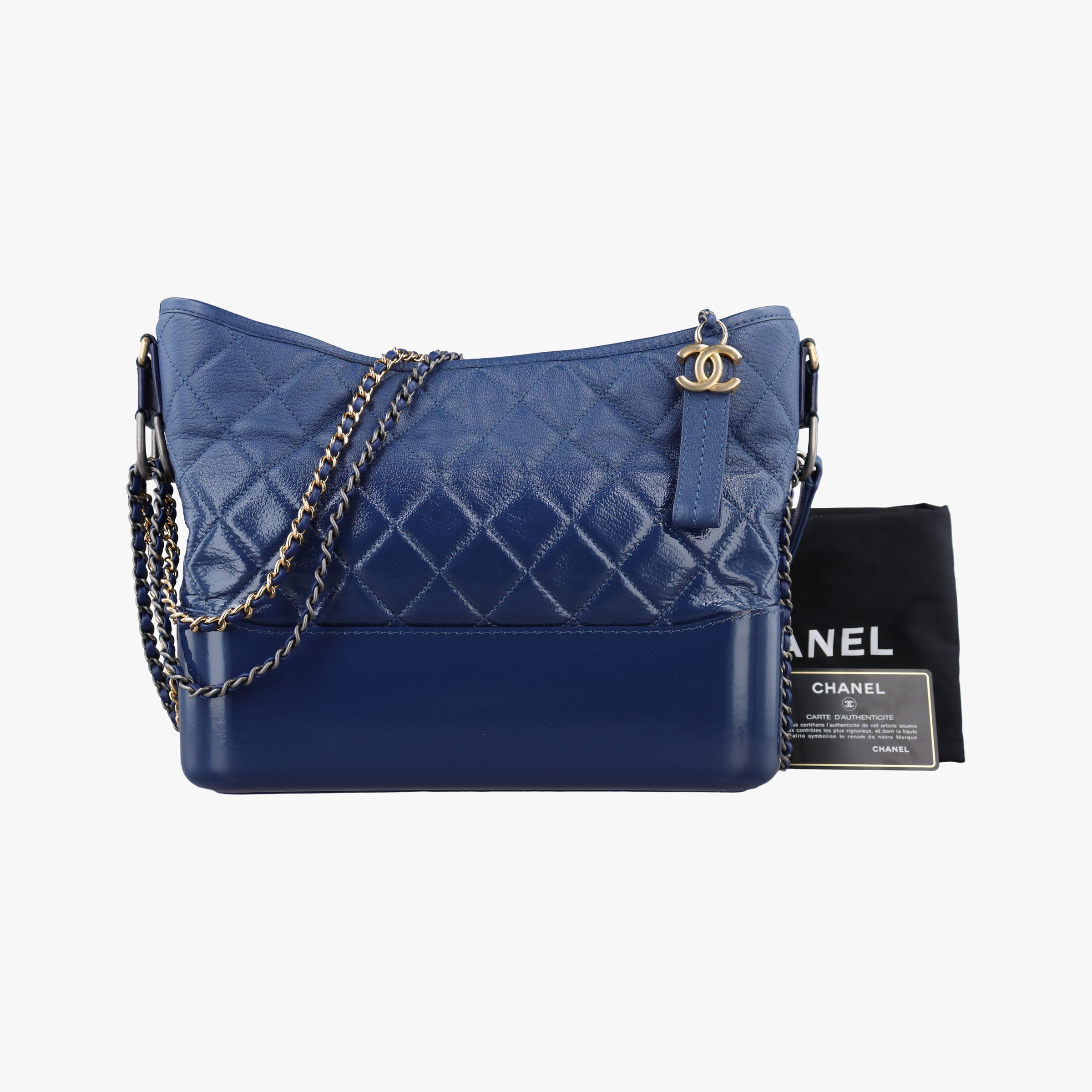 Vintage Chanel GABRIELLE Blue lambskin A93824 shoulderbag | stylenewstar
