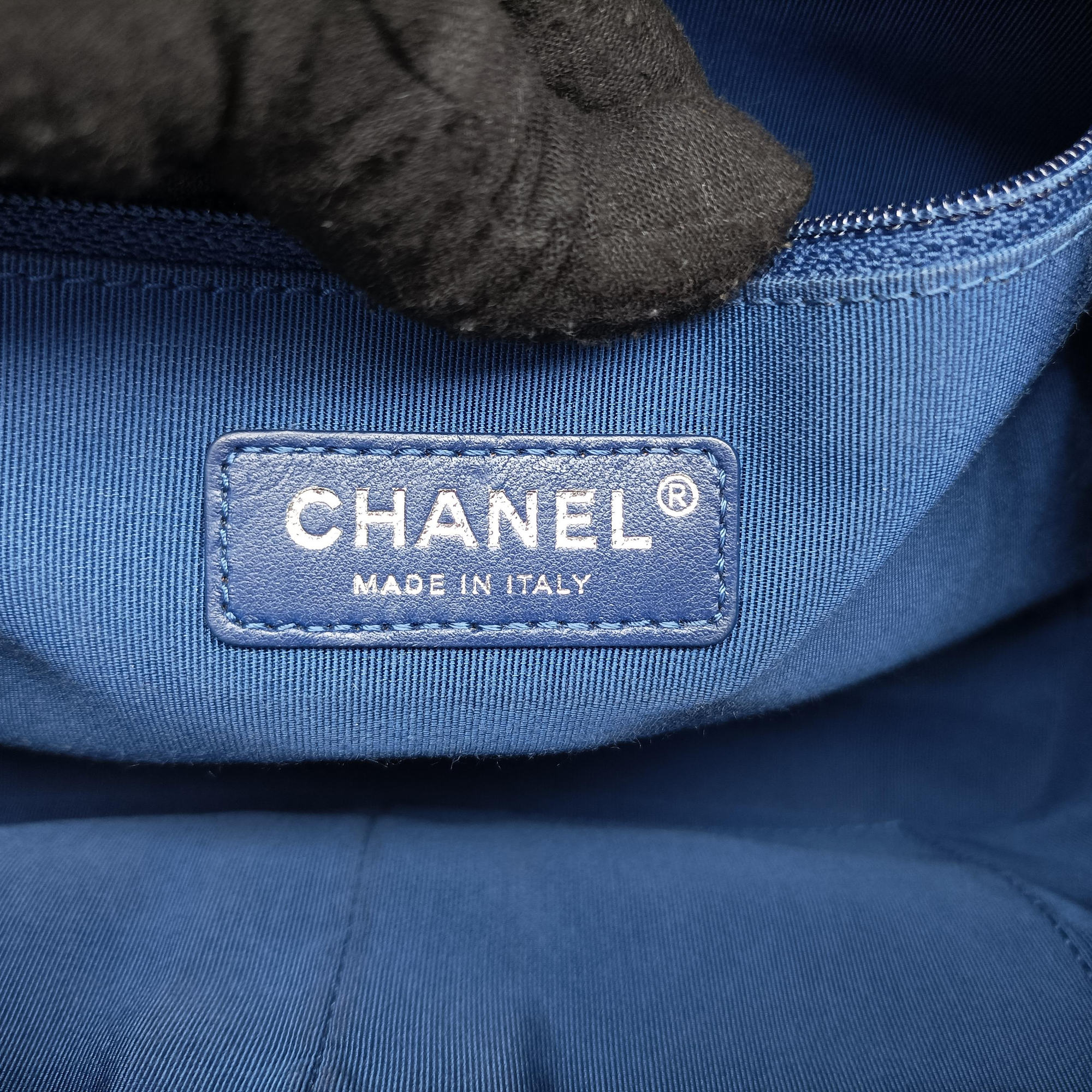 Vintage Chanel GABRIELLE Blue lambskin A93824 shoulderbag | stylenewstar