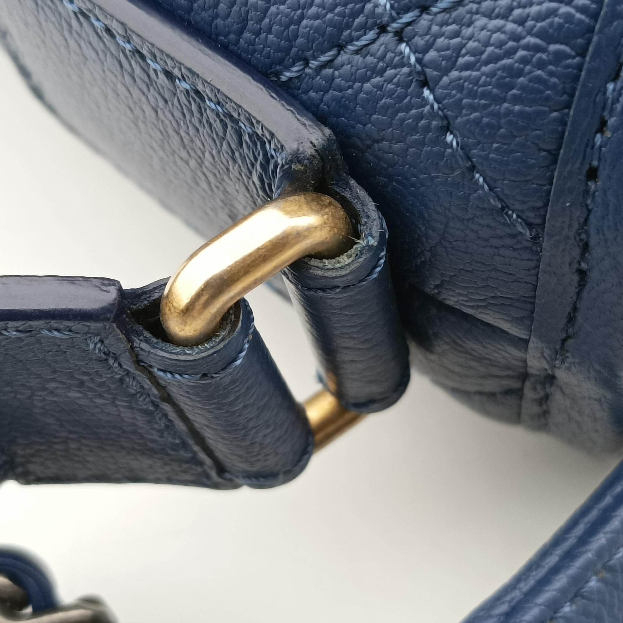 Vintage Chanel GABRIELLE Blue lambskin A93824 shoulderbag | stylenewstar