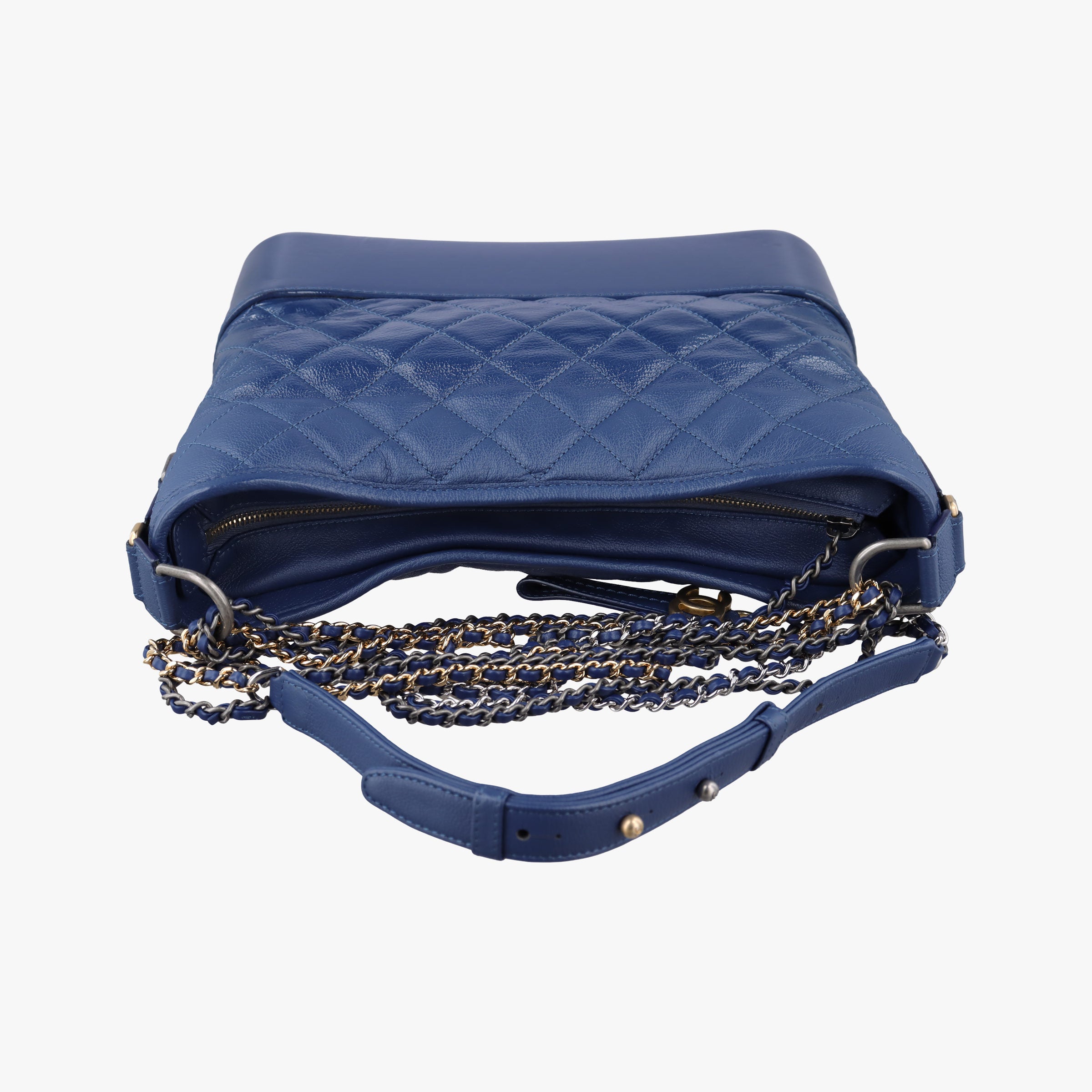 Vintage Chanel GABRIELLE Blue lambskin A93824 shoulderbag | stylenewstar