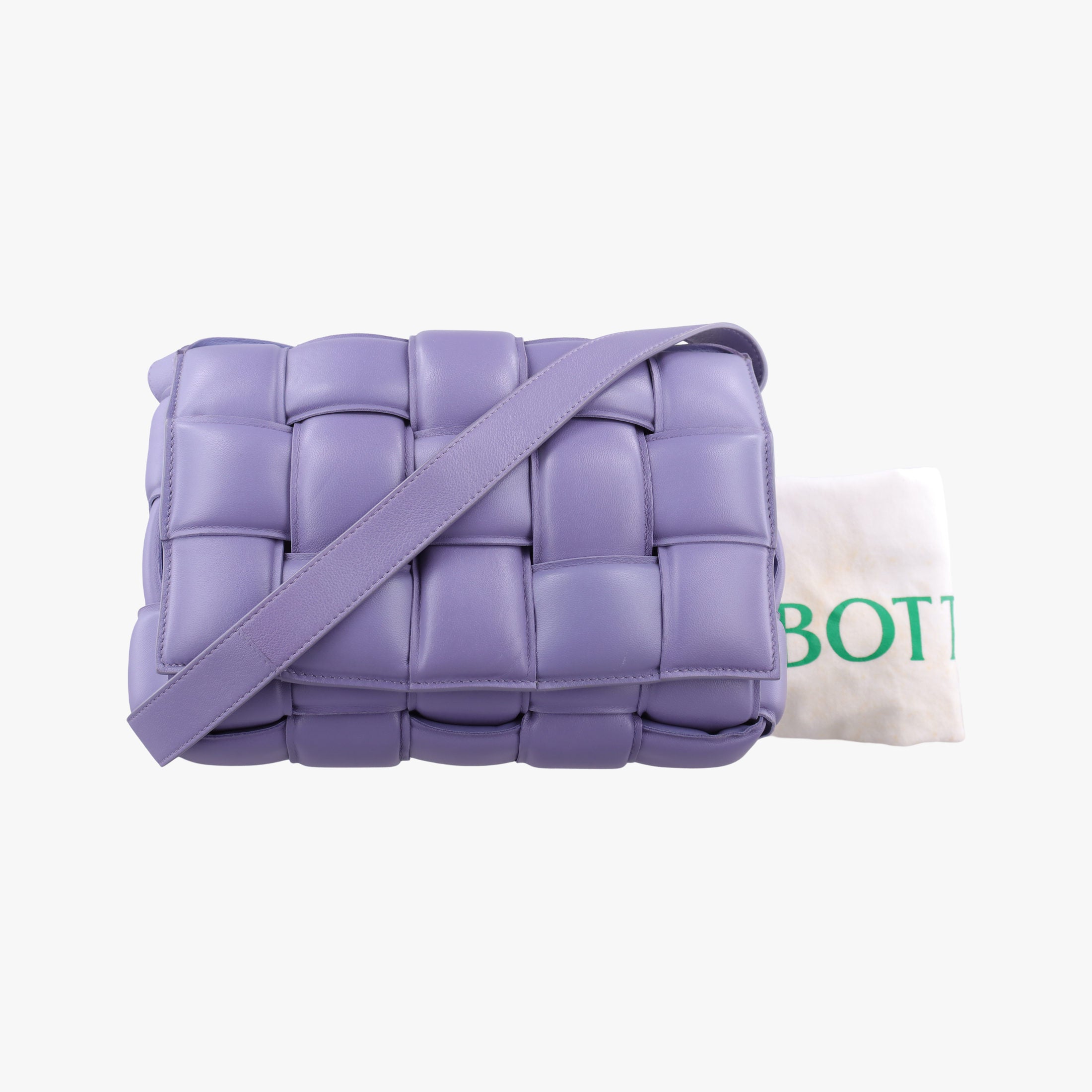 Pre-owned Bottega Veneta Padded Cassette Purple lambskin  shoulderbag | stylenewstar
