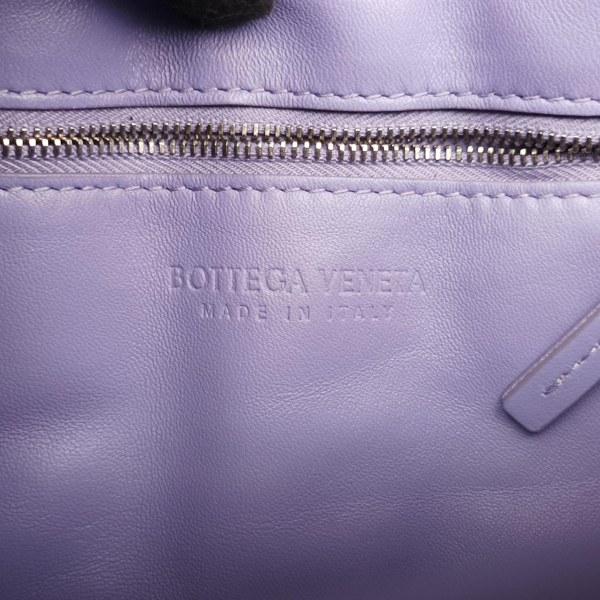 Pre-owned Bottega Veneta Padded Cassette Purple lambskin  shoulderbag | stylenewstar
