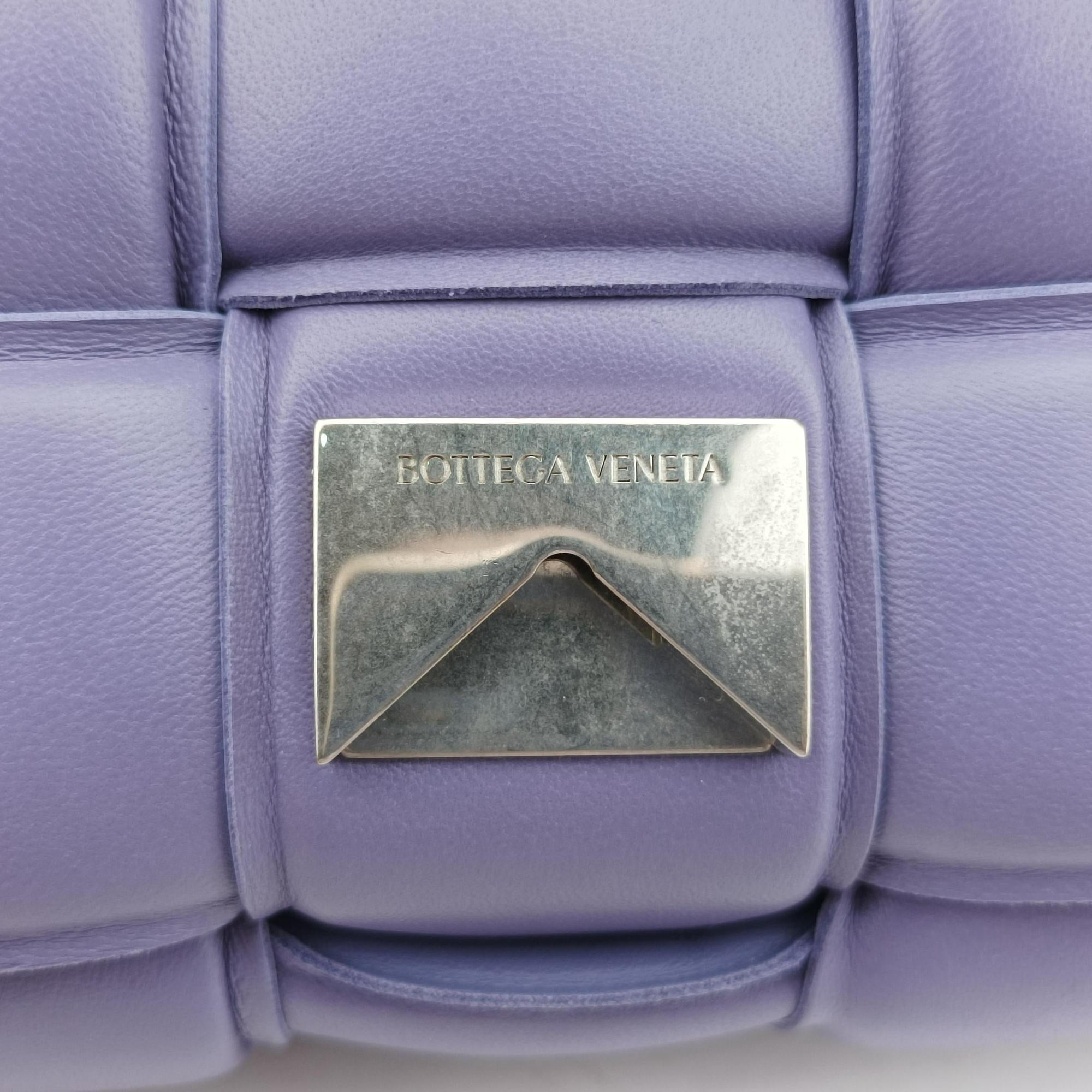 Pre-owned Bottega Veneta Padded Cassette Purple lambskin  shoulderbag | stylenewstar