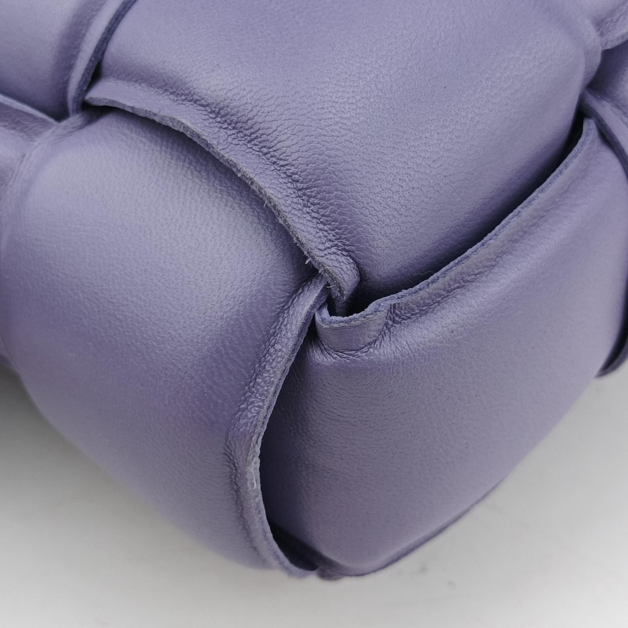Pre-owned Bottega Veneta Padded Cassette Purple lambskin  shoulderbag | stylenewstar