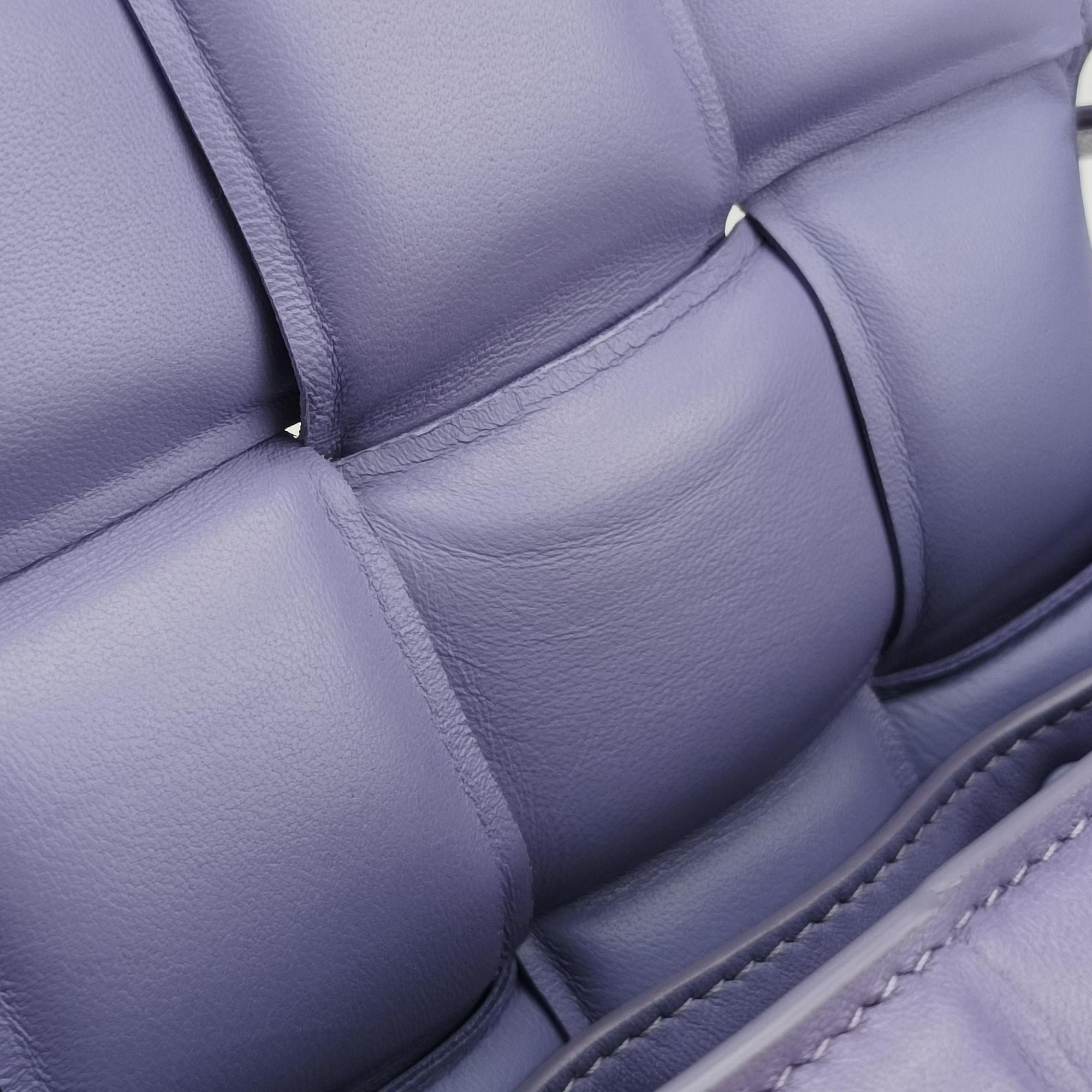 Pre-owned Bottega Veneta Padded Cassette Purple lambskin  shoulderbag | stylenewstar