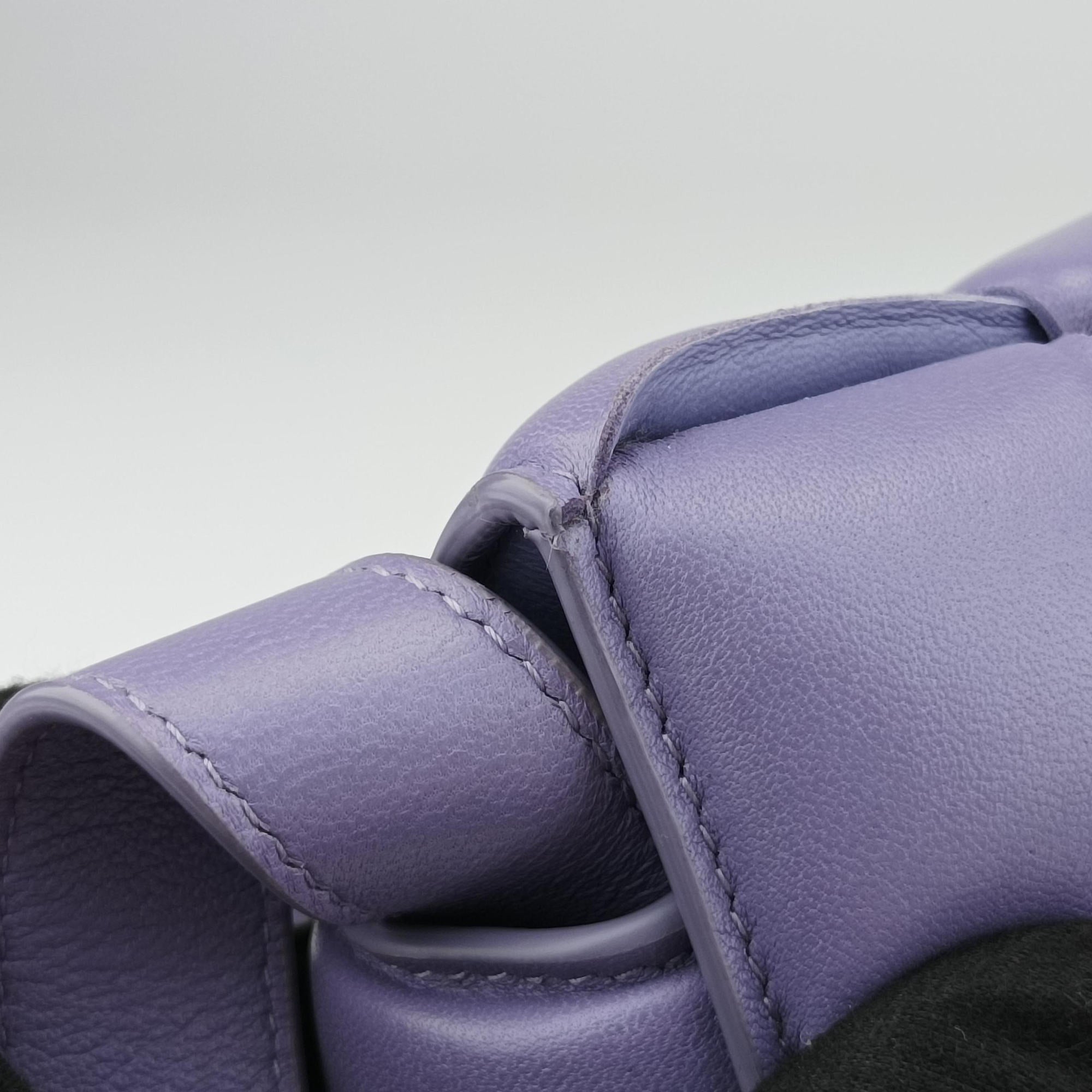 Pre-owned Bottega Veneta Padded Cassette Purple lambskin  shoulderbag | stylenewstar
