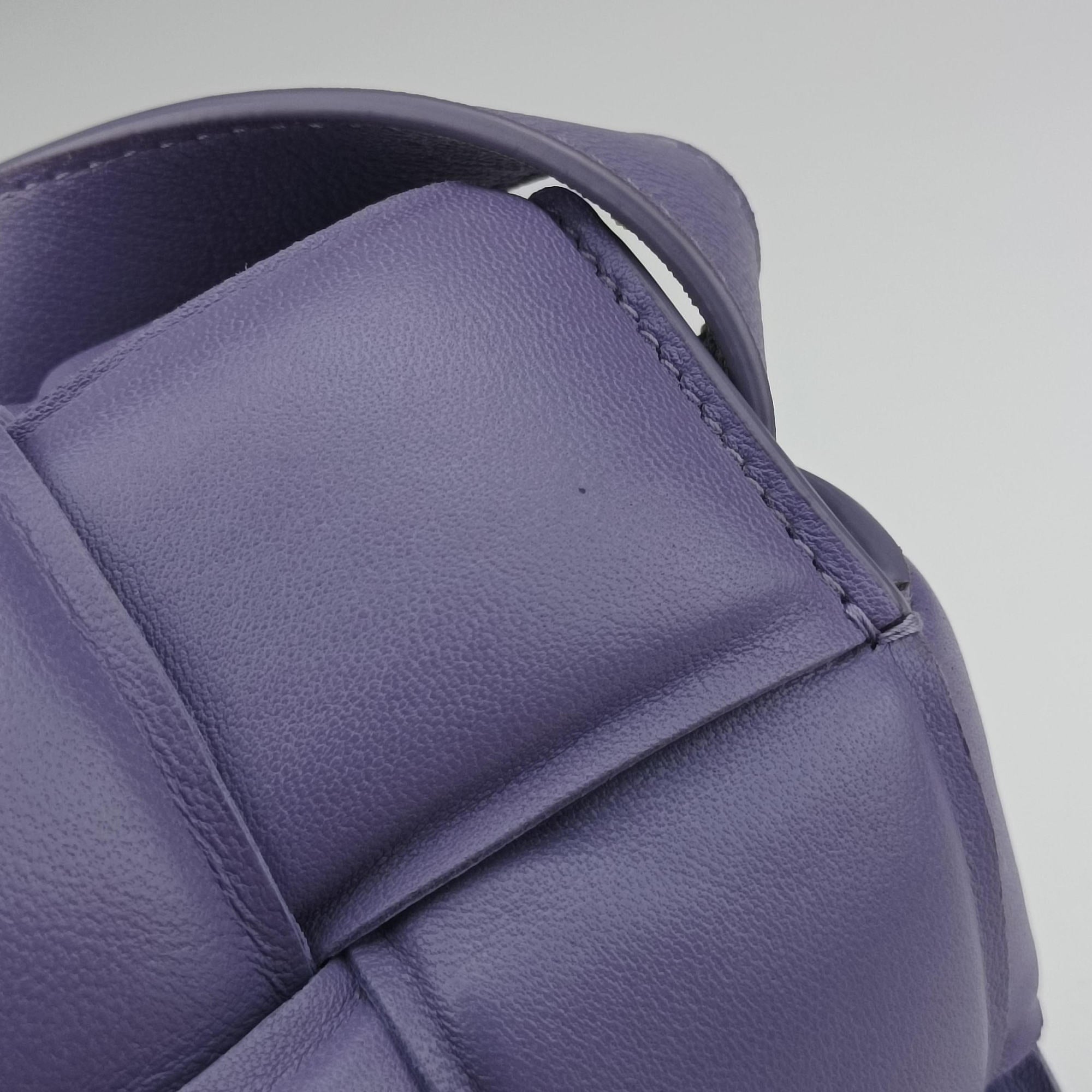 Pre-owned Bottega Veneta Padded Cassette Purple lambskin  shoulderbag | stylenewstar