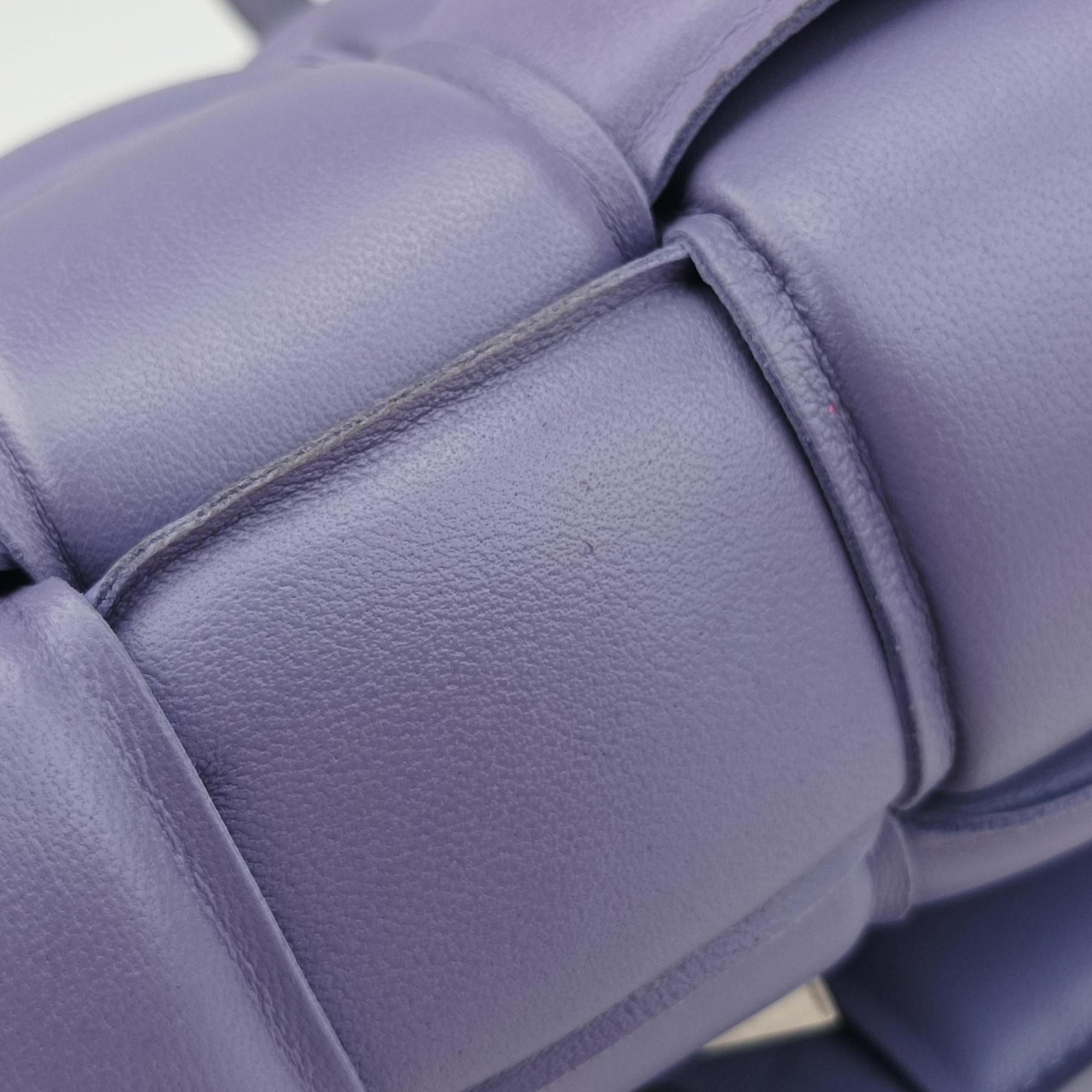 Pre-owned Bottega Veneta Padded Cassette Purple lambskin  shoulderbag | stylenewstar