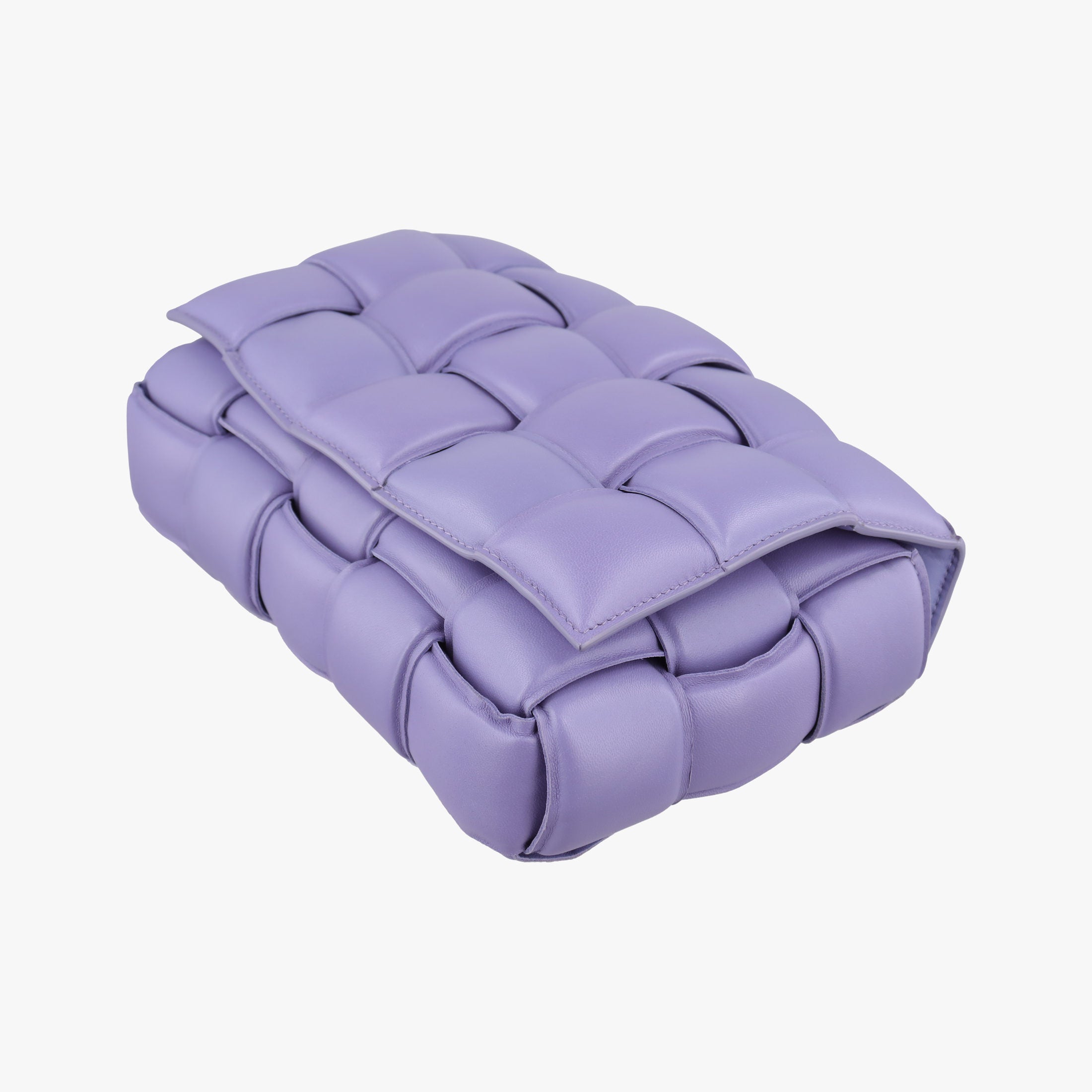 Pre-owned Bottega Veneta Padded Cassette Purple lambskin  shoulderbag | stylenewstar