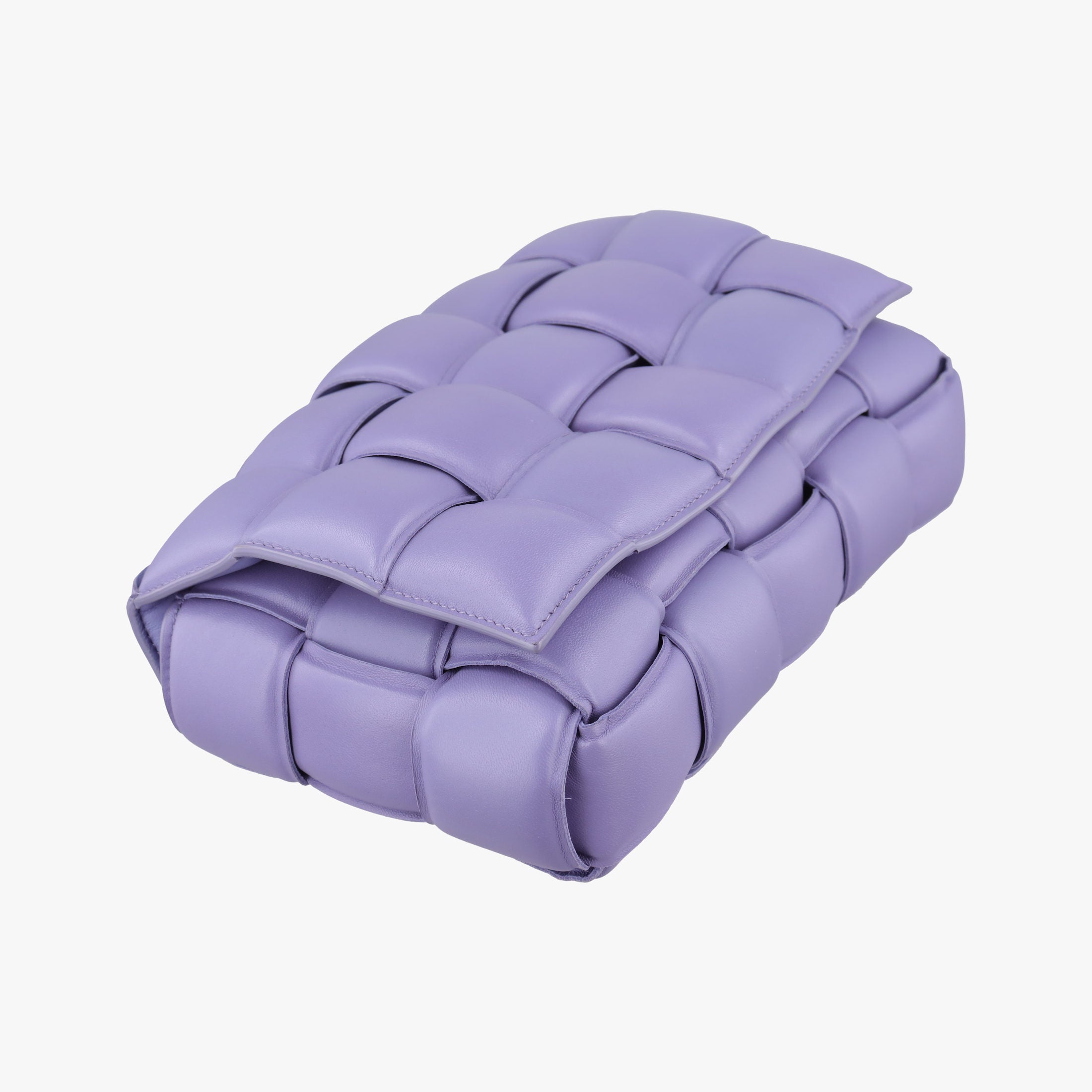 Pre-owned Bottega Veneta Padded Cassette Purple lambskin  shoulderbag | stylenewstar