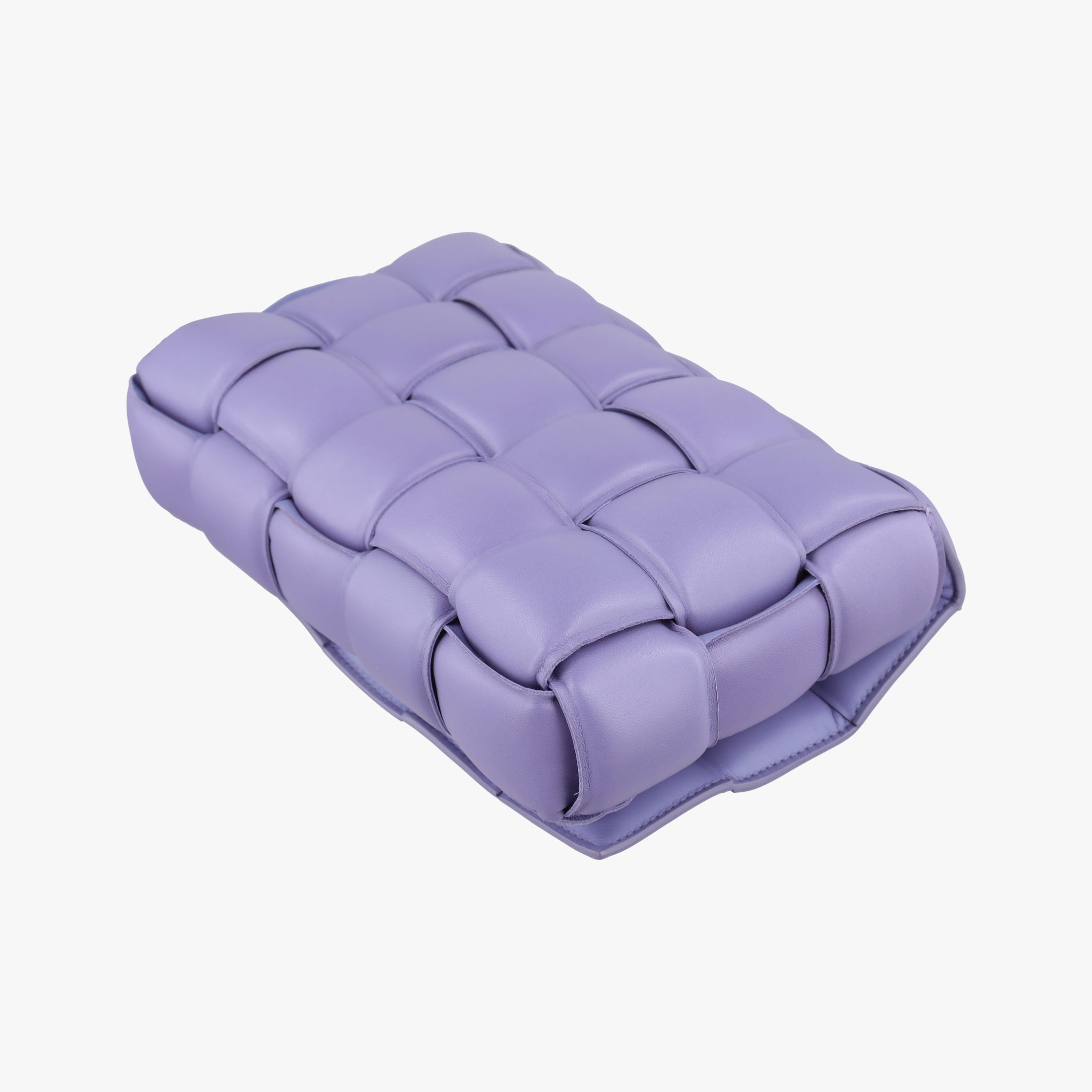 Pre-owned Bottega Veneta Padded Cassette Purple lambskin  shoulderbag | stylenewstar
