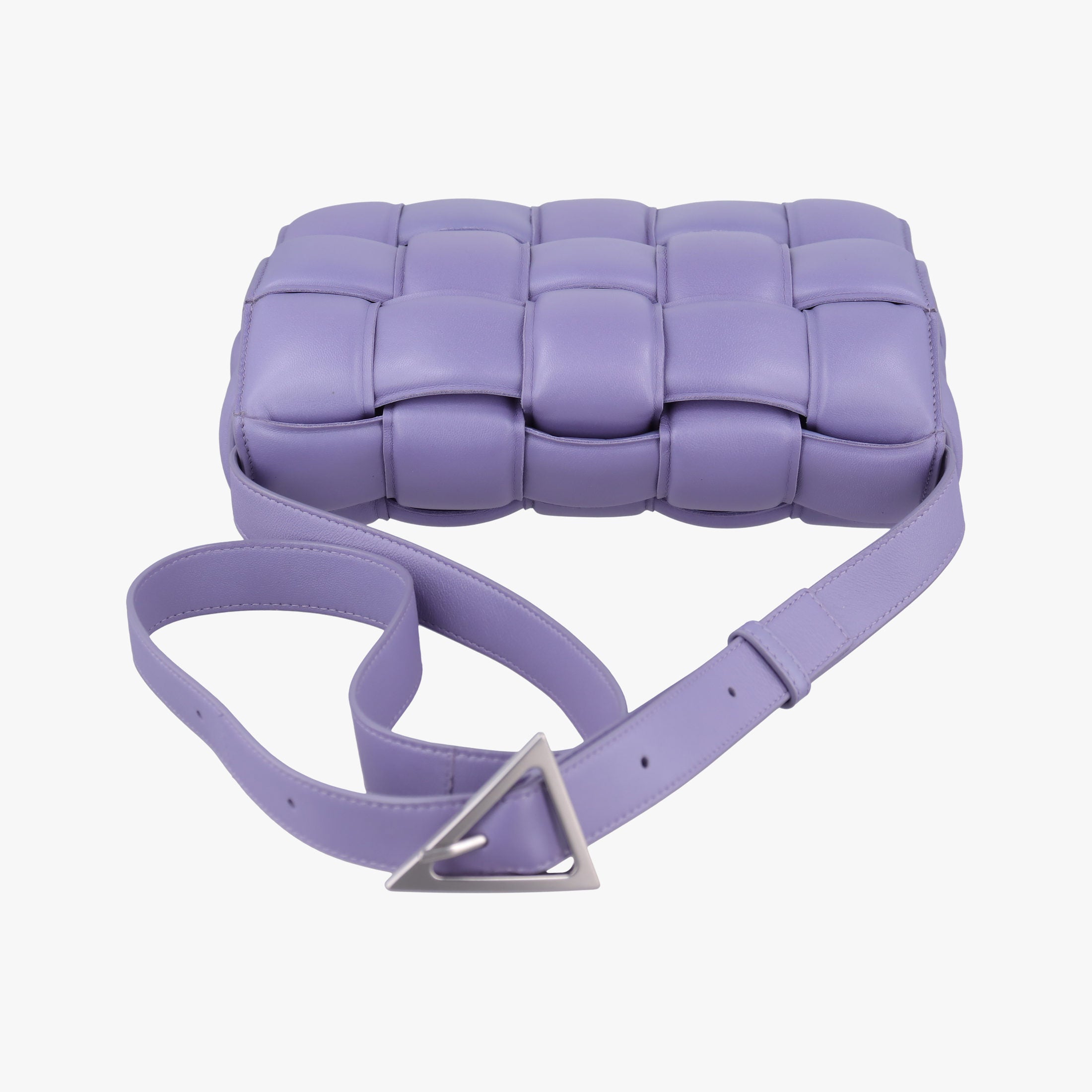 Pre-owned Bottega Veneta Padded Cassette Purple lambskin  shoulderbag | stylenewstar