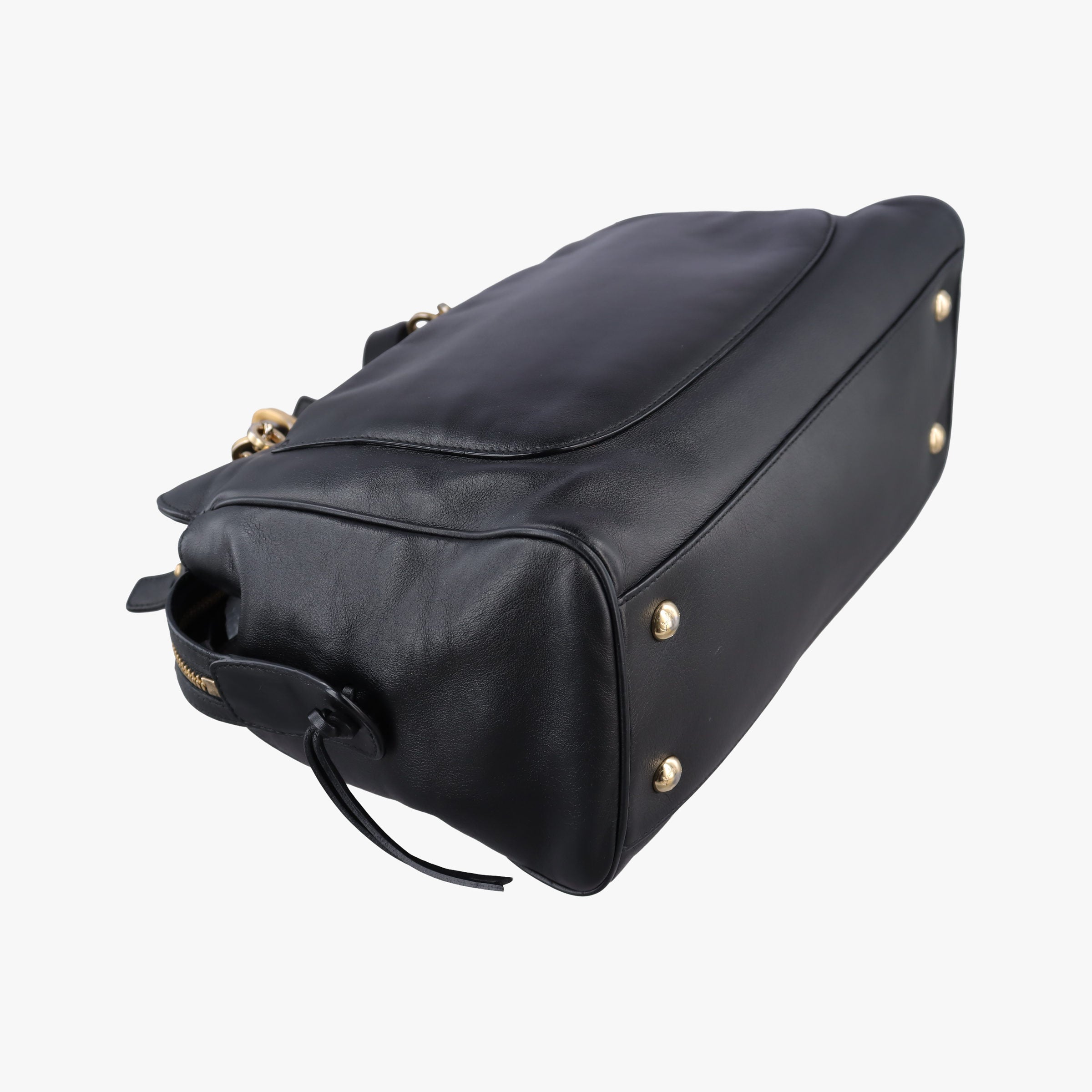 Pre-owned Ferragamo Gancini Black Leather  shoulderbag | stylenewstar