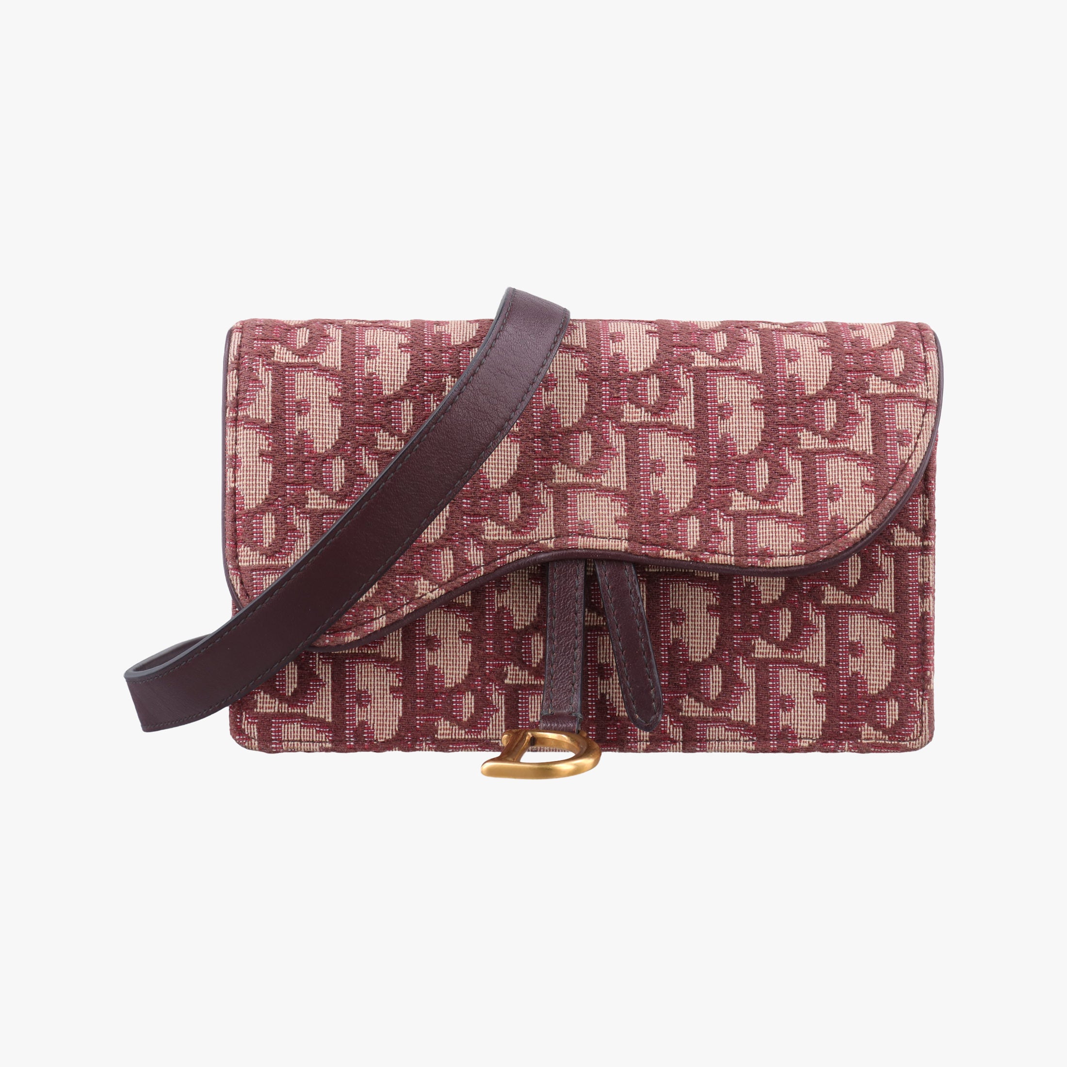Pre-owned Christian Dior Saddle Red Jacquard  bum bag/waist bag | stylenewstar