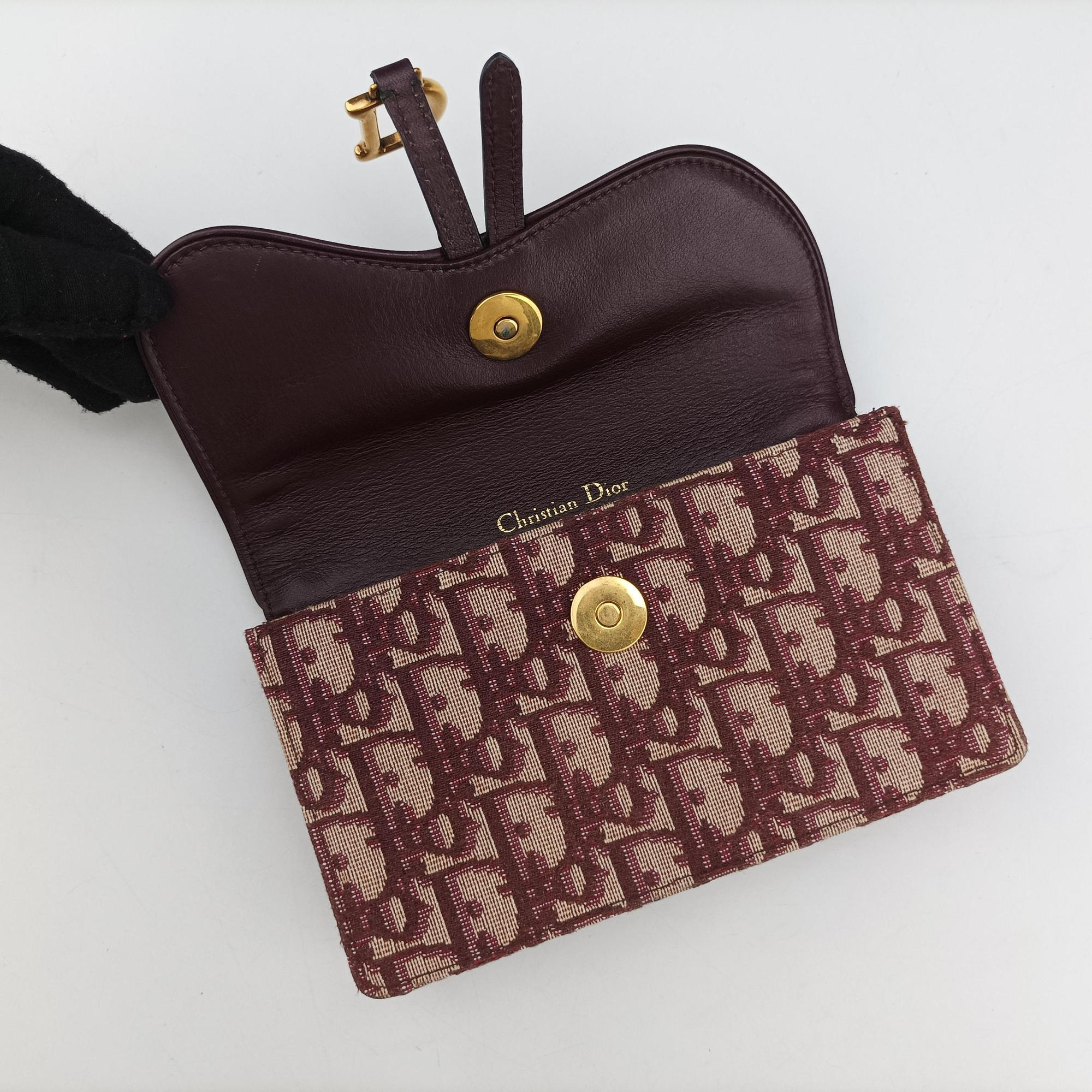 Pre-owned Christian Dior Saddle Red Jacquard  bum bag/waist bag | stylenewstar