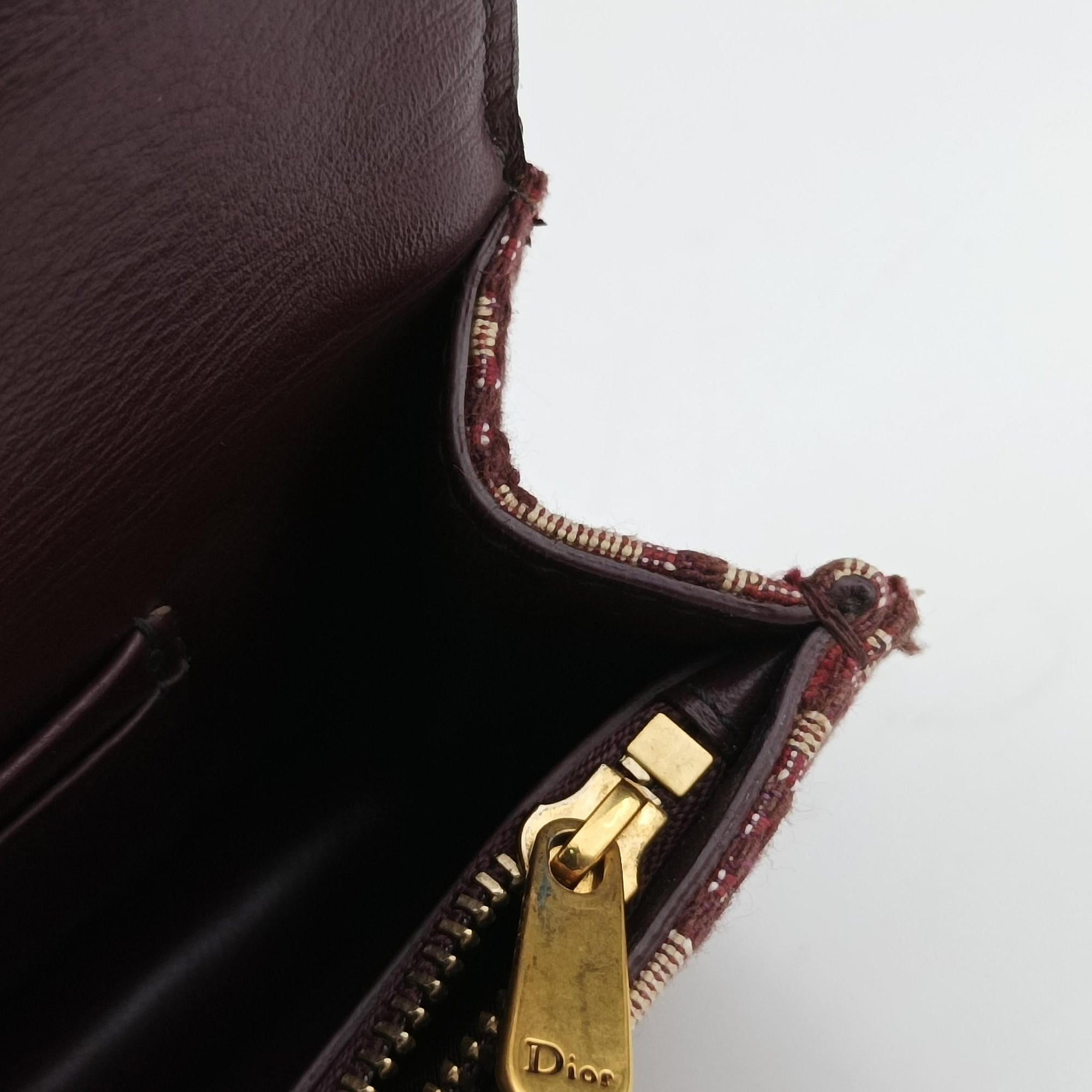Pre-owned Christian Dior Saddle Red Jacquard  bum bag/waist bag | stylenewstar