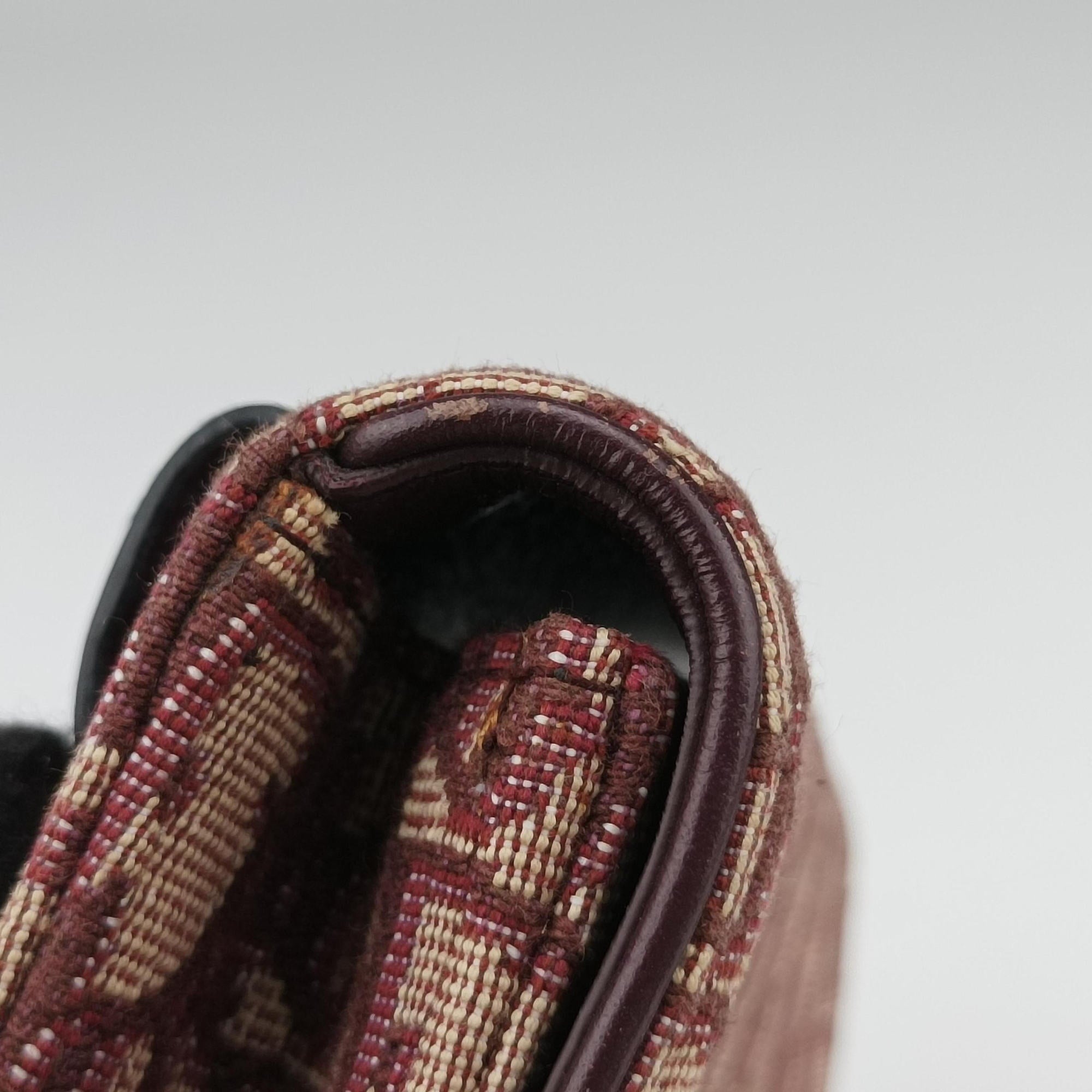 Pre-owned Christian Dior Saddle Red Jacquard  bum bag/waist bag | stylenewstar