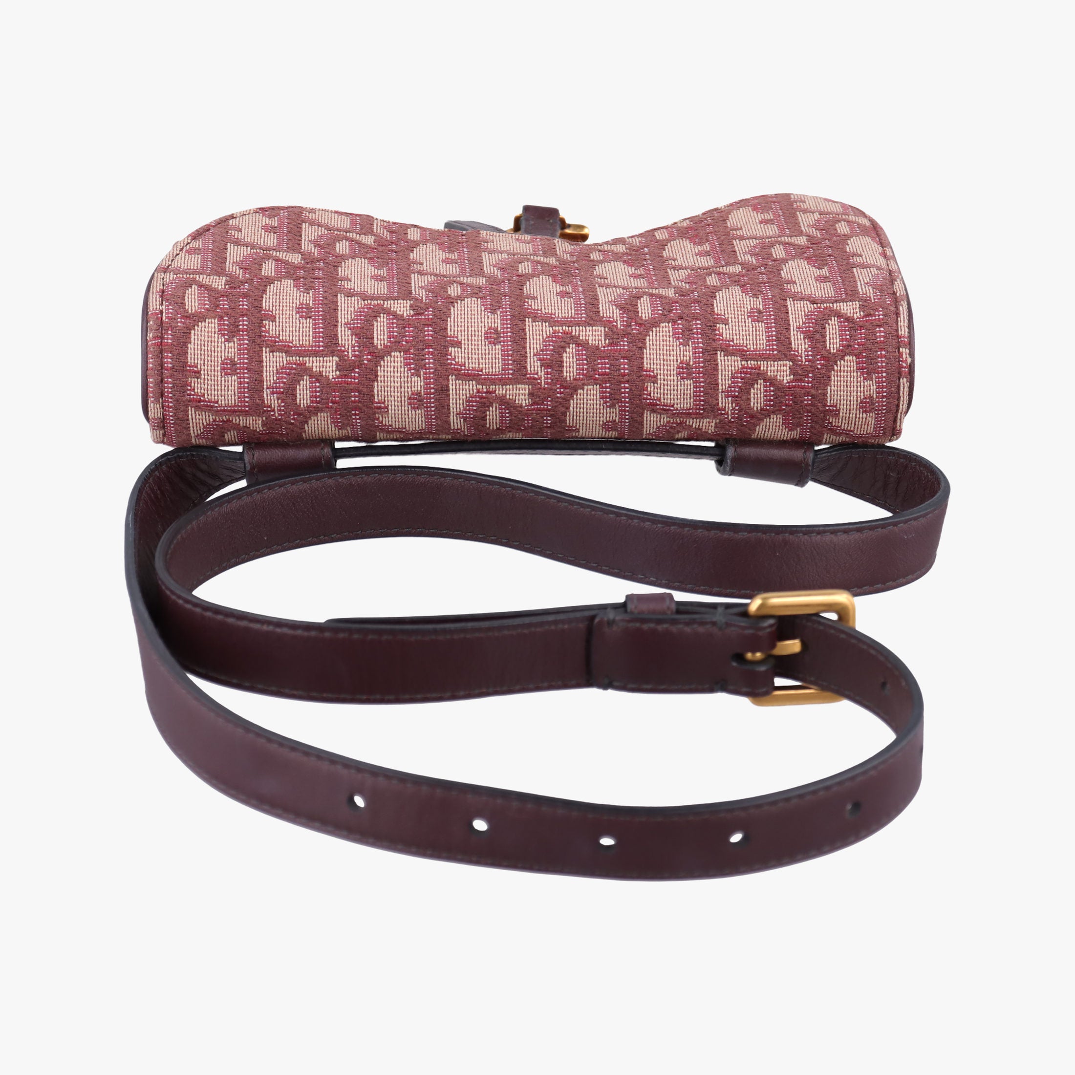 Pre-owned Christian Dior Saddle Red Jacquard  bum bag/waist bag | stylenewstar