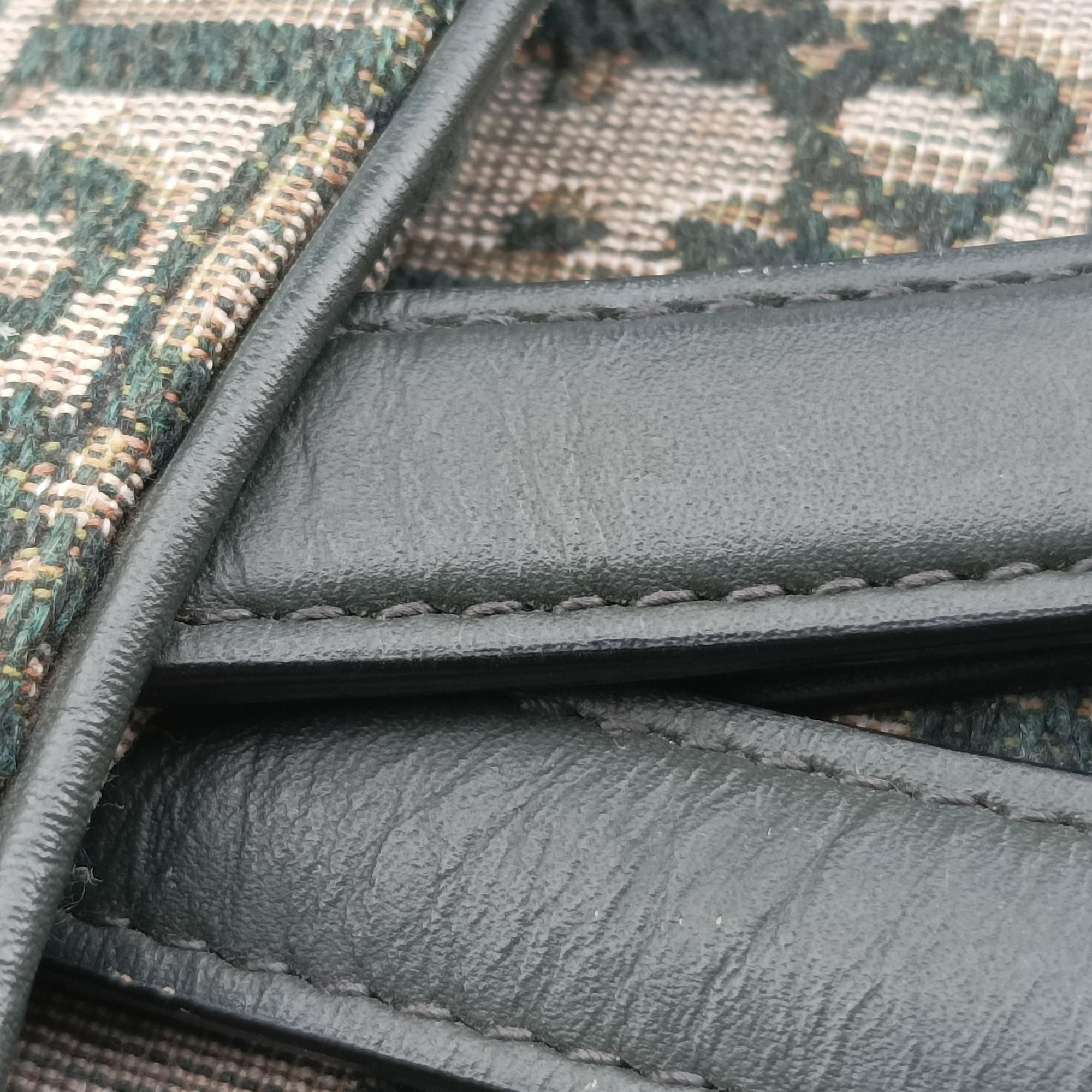 Pre-owned Christian Dior Saddle Green Jacquard  handbag | stylenewstar