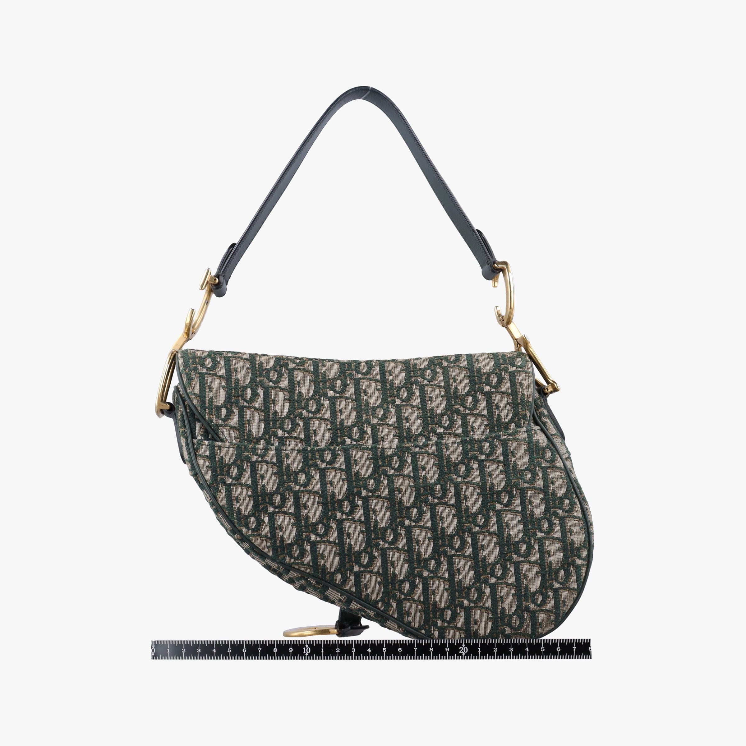 Pre-owned Christian Dior Saddle Green Jacquard  handbag | stylenewstar