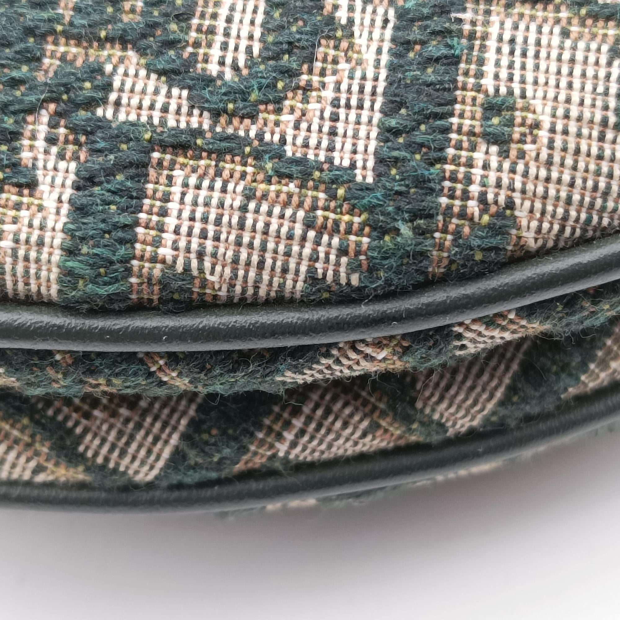 Pre-owned Christian Dior Saddle Green Jacquard  handbag | stylenewstar