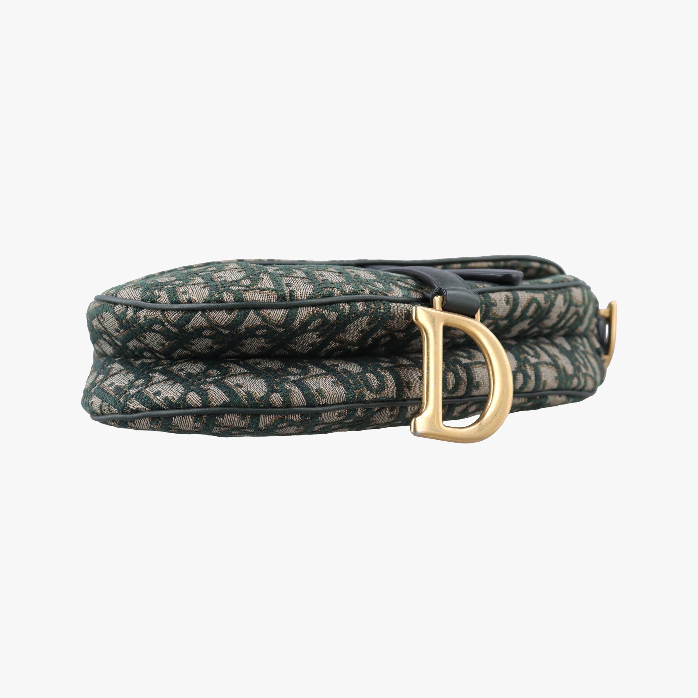 Pre-owned Christian Dior Saddle Green Jacquard  handbag | stylenewstar