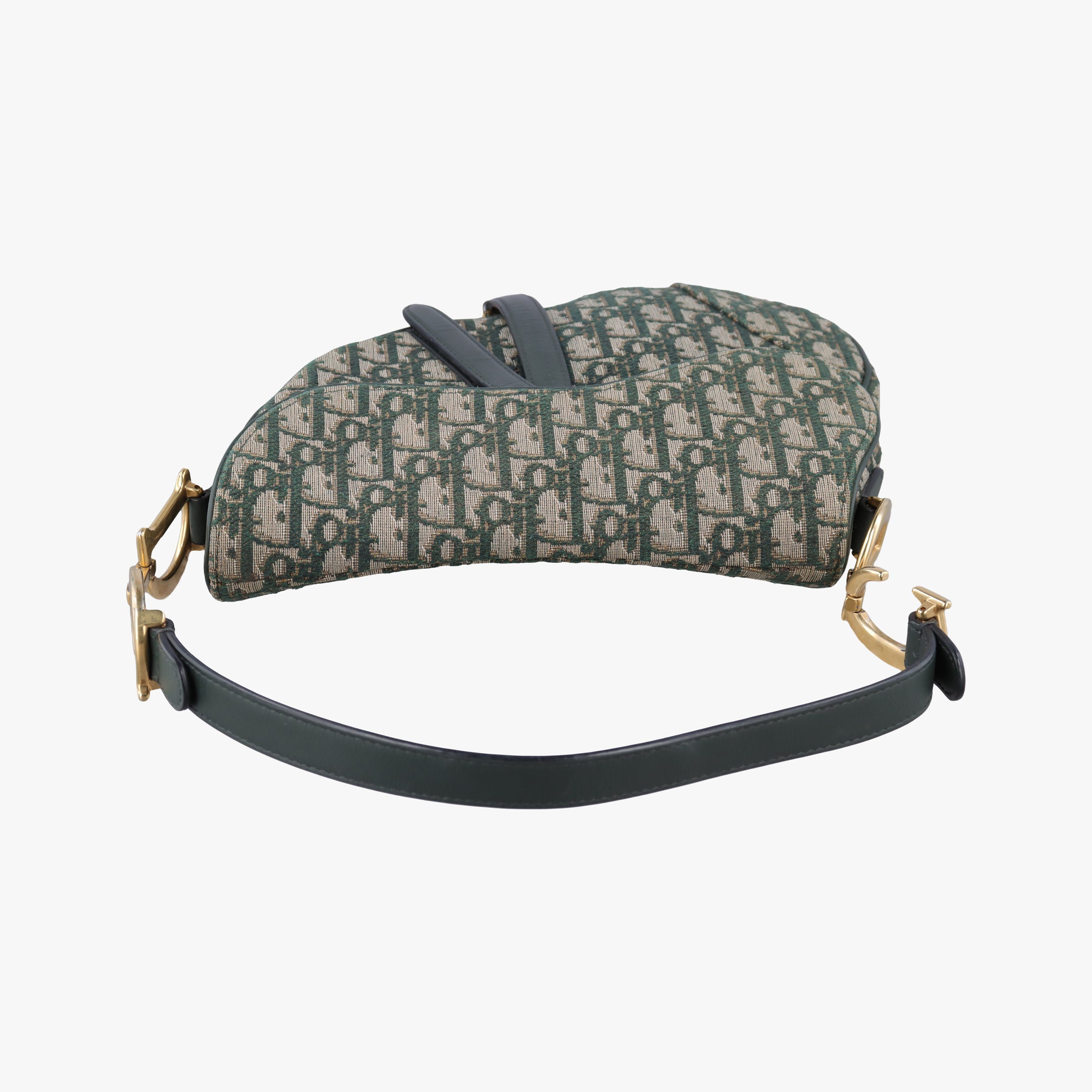Pre-owned Christian Dior Saddle Green Jacquard  handbag | stylenewstar