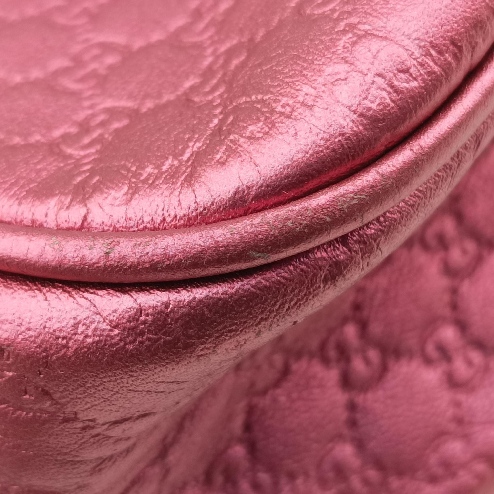 Pre-owned Gucci Microguccissima bamboo camera Pink Leather 309538 shoulderbag | stylenewstar