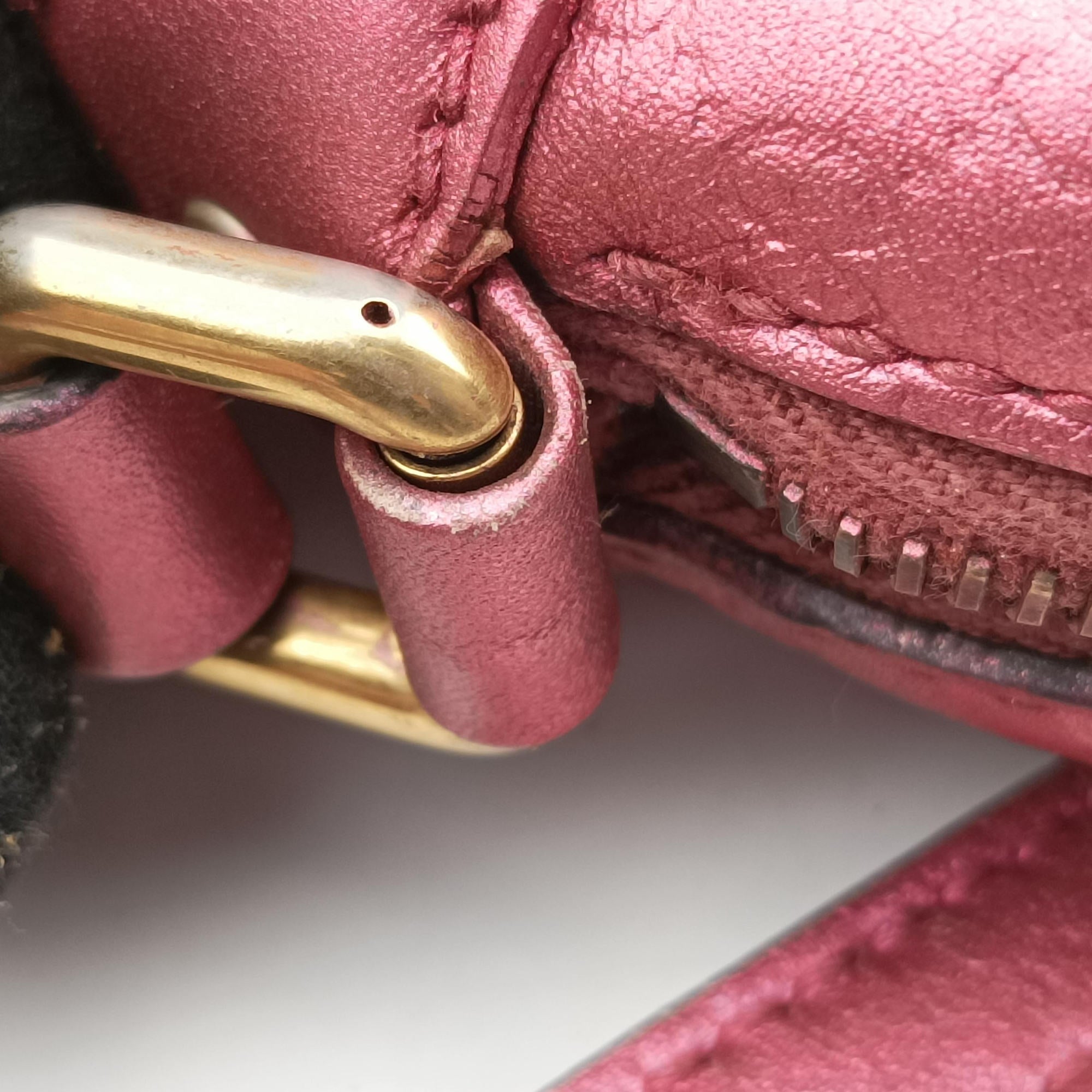 Pre-owned Gucci Microguccissima bamboo camera Pink Leather 309538 shoulderbag | stylenewstar