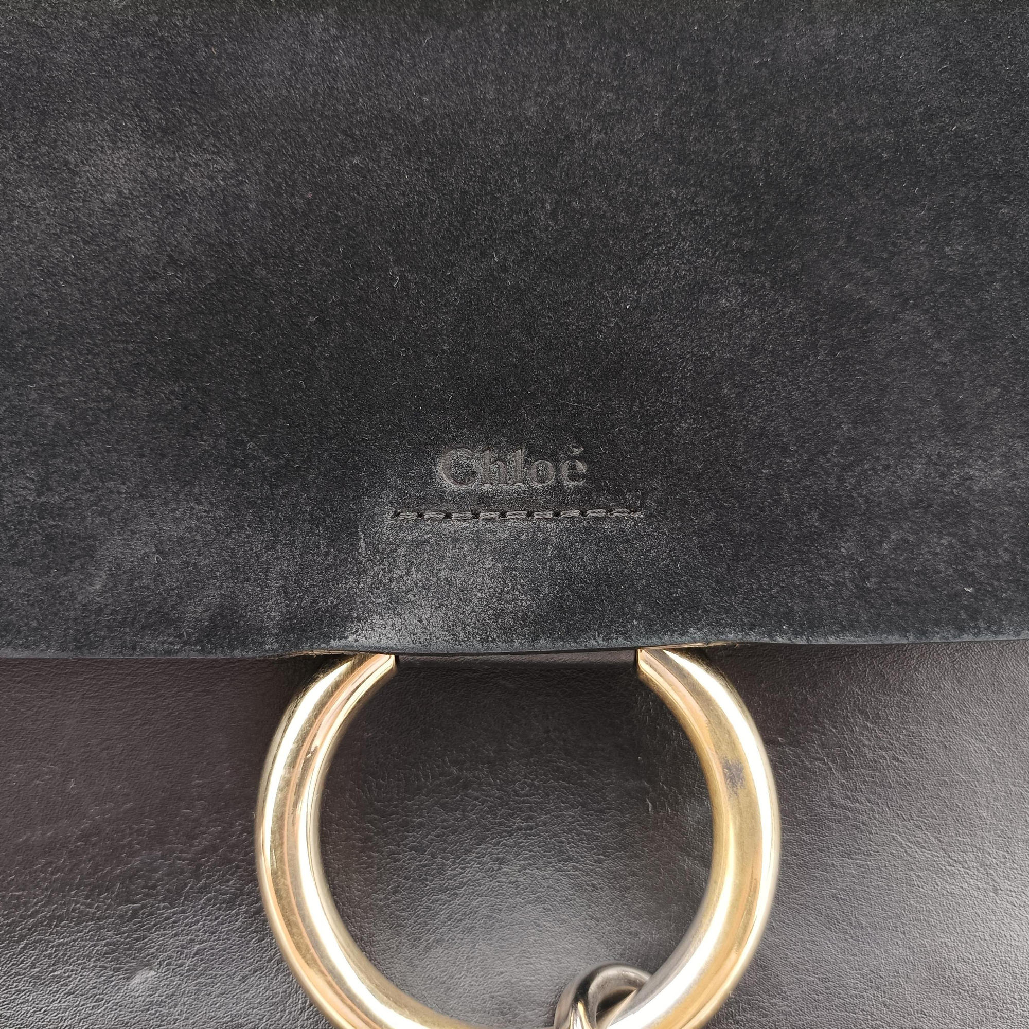 Pre-owned Chloe FAYE Black Suede × leather  shoulderbag | stylenewstar