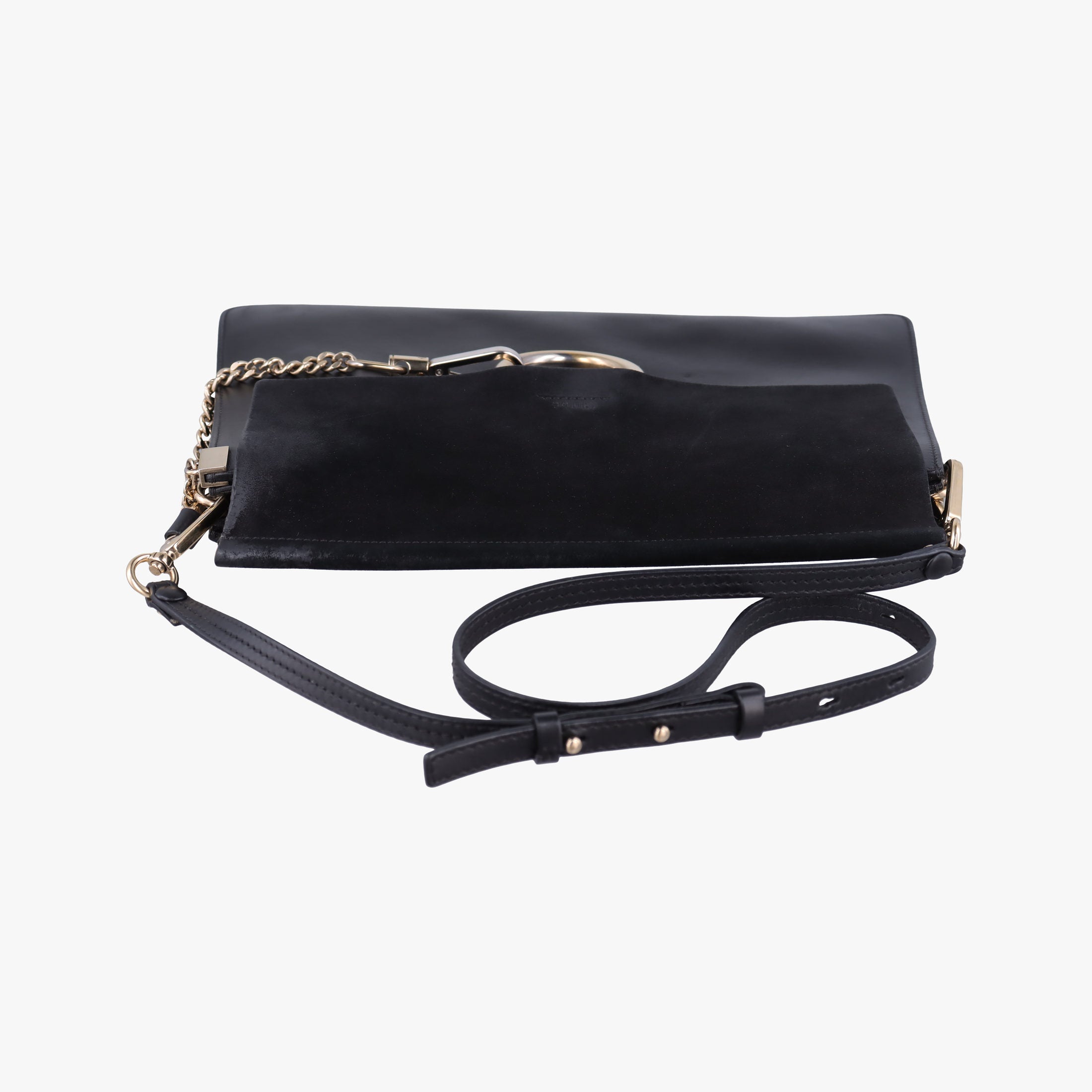Pre-owned Chloe FAYE Black Suede × leather  shoulderbag | stylenewstar