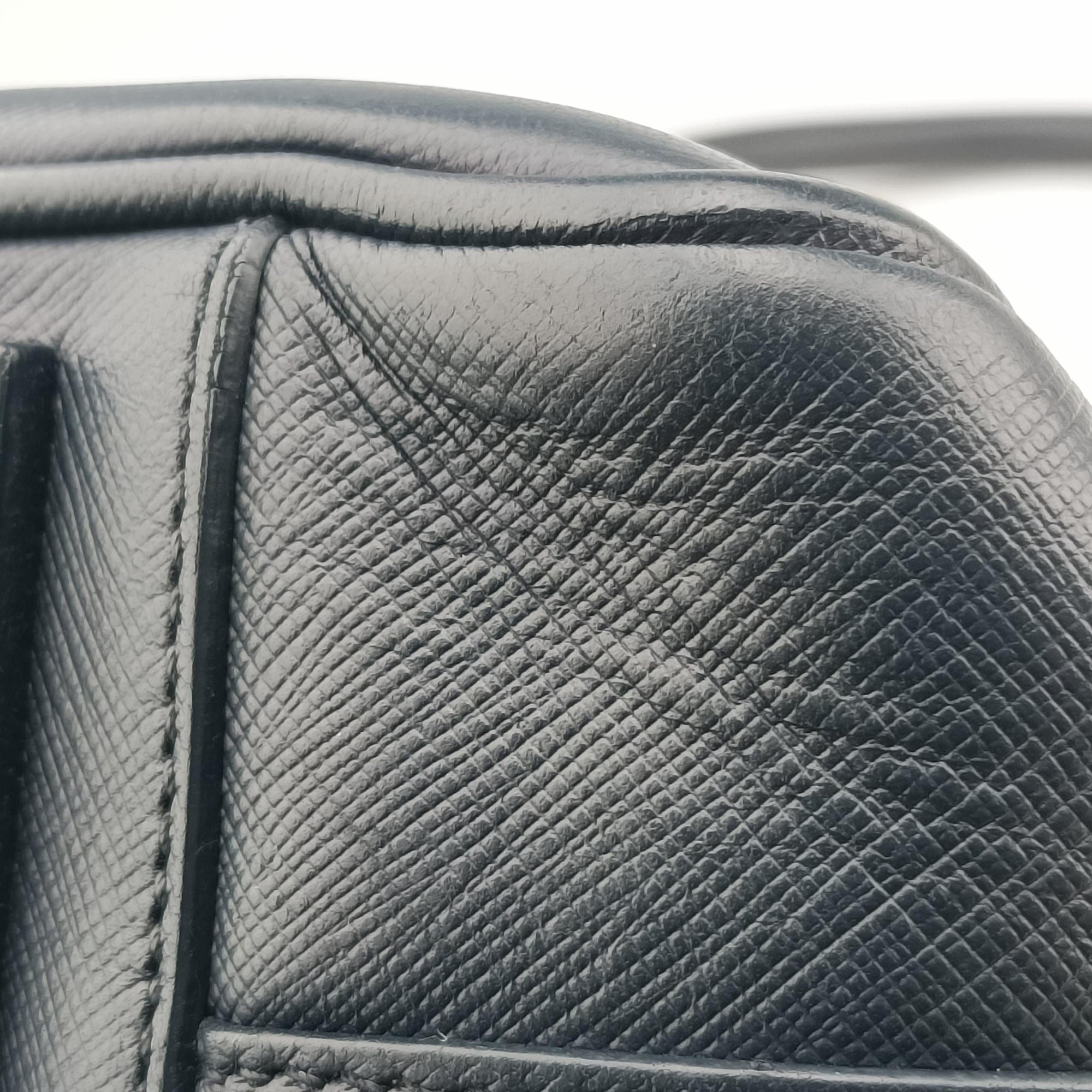 Pre-owned Prada Business Briefcase Navy SAFFIANO Leather 2VE011 shoulderbag | stylenewstar