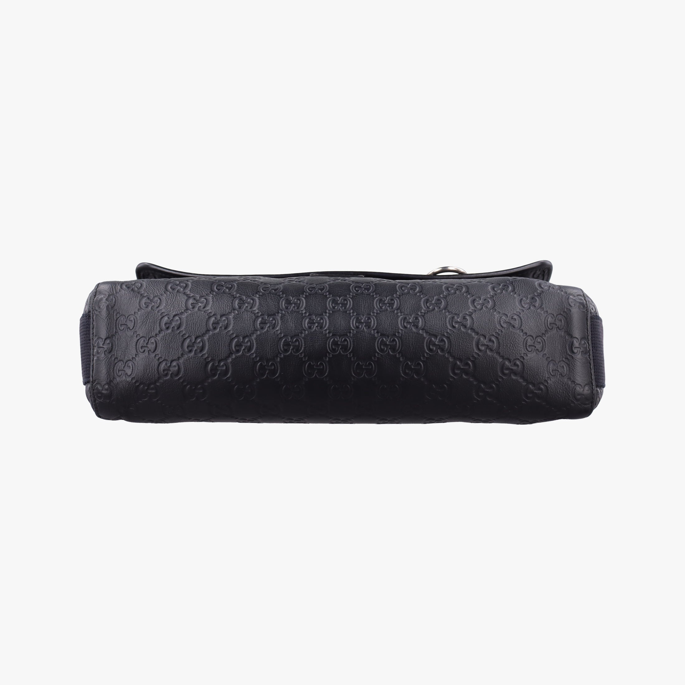 Pre-owned Gucci Guccissima Rubber Messenger Navy Leather 246067 shoulderbag | stylenewstar