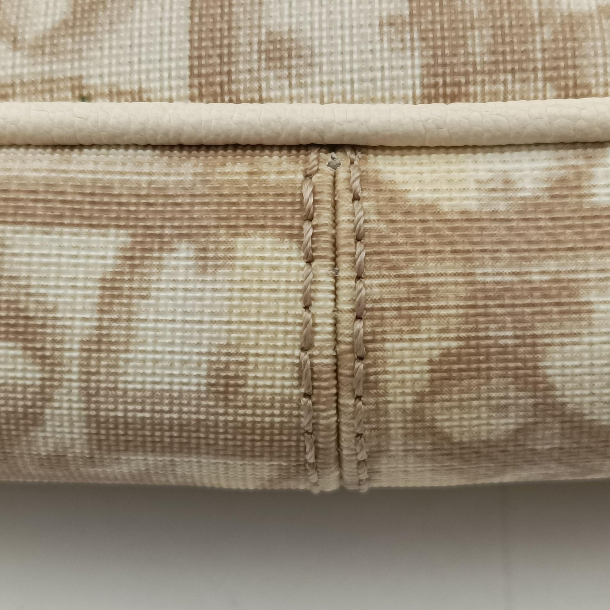 Pre-owned Christian Dior Trotter Flower Beige PVC Coated Canvas Floral Embroidery  shoulderbag | stylenewstar