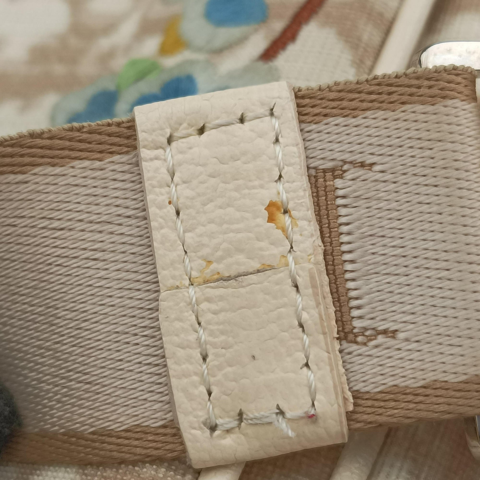 Pre-owned Christian Dior Trotter Flower Beige PVC Coated Canvas Floral Embroidery  shoulderbag | stylenewstar