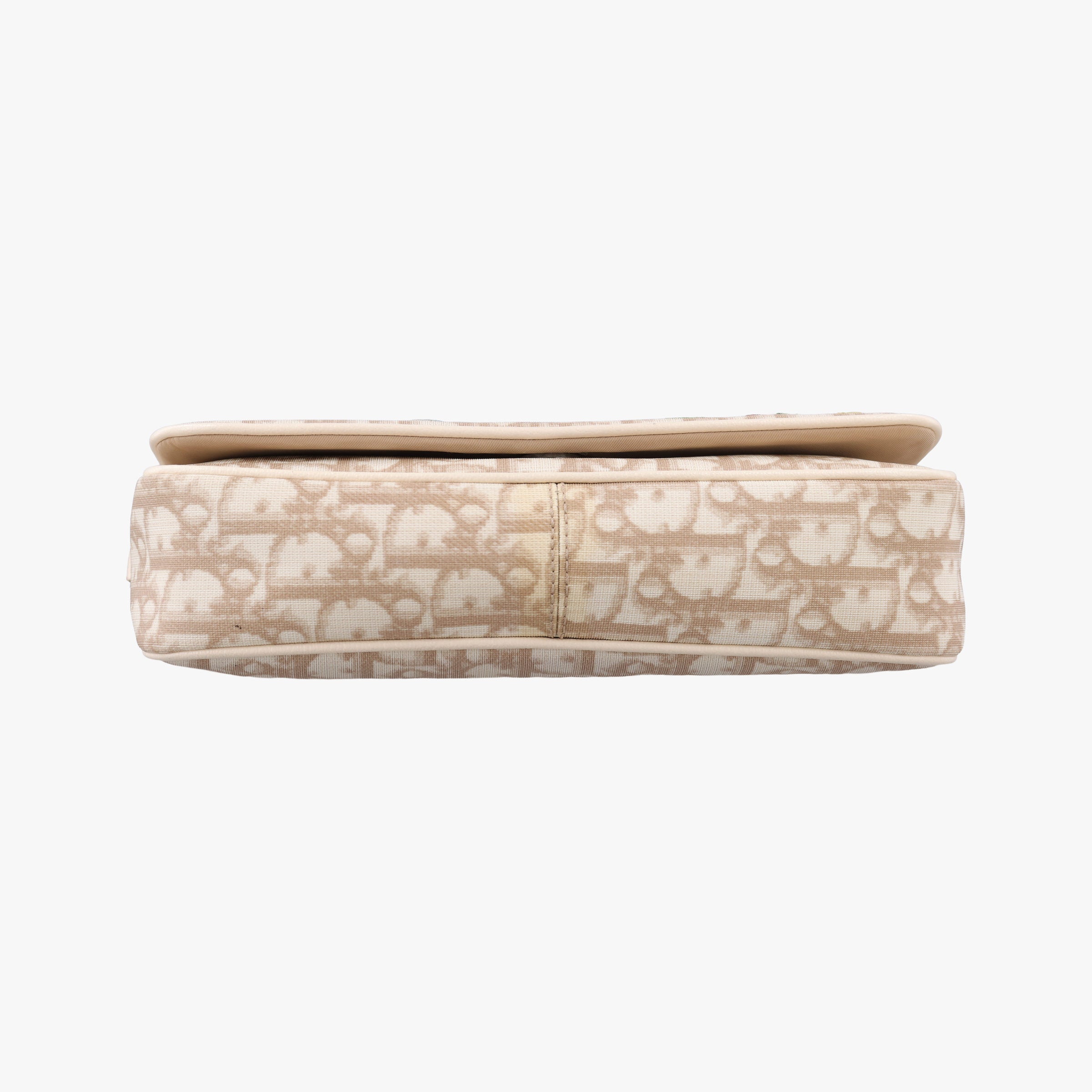 Pre-owned Christian Dior Trotter Flower Beige PVC Coated Canvas Floral Embroidery  shoulderbag | stylenewstar